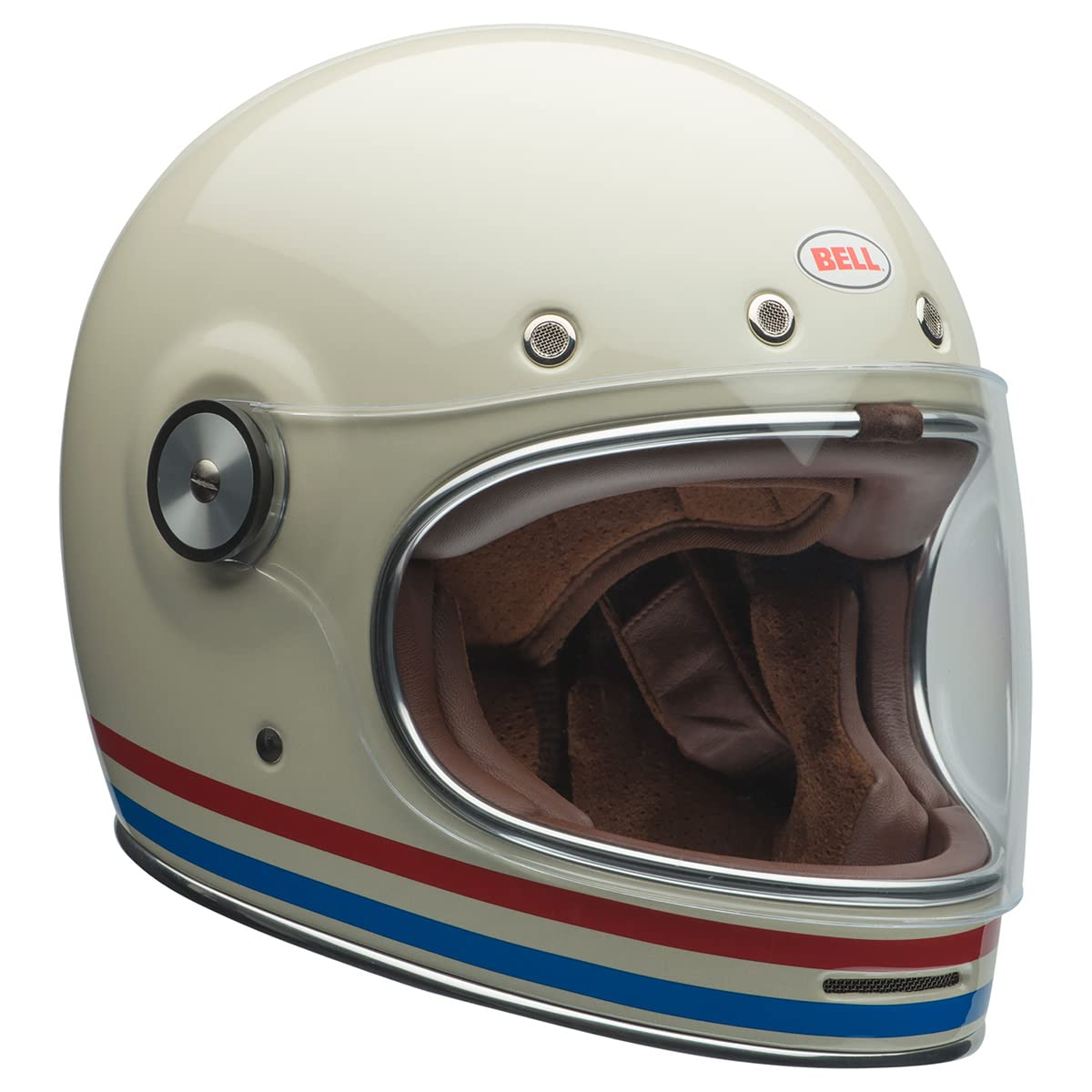 BELL Bullitt Helmet (Stripes Gloss Pearl White/Red/Blue - Large)