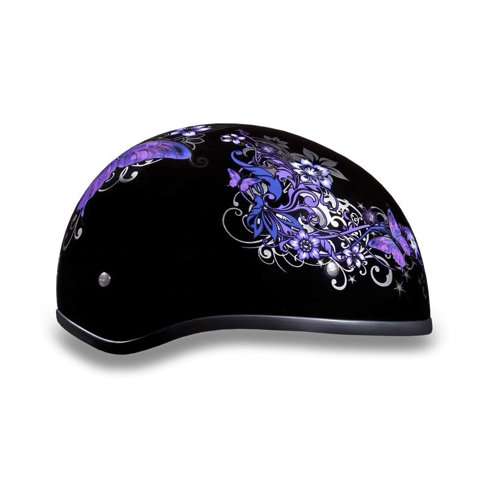 Daytona Helmets Motorcycle Half Helmet Skull Cap- Butterfly 100% Dot Approved