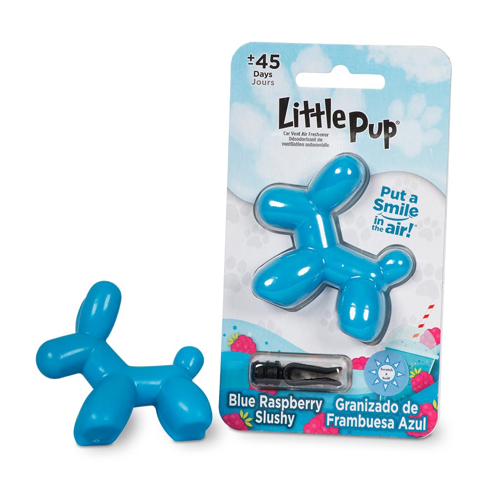 Little Pup 96613-6PK Blue Raspberry Slushy Scent Car Air Freshener Clip Provides Long-Lasting Freshness in a Compact Design, Fig