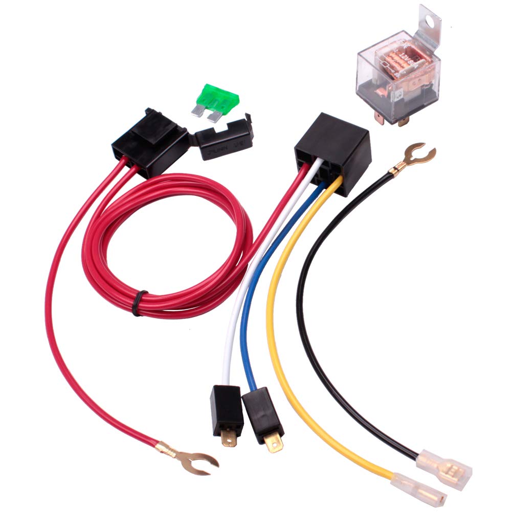 FARBIN 12V Air Horn Relay Wiring Harness Kit - 80 AMP, 4 Pin, Durable Horn Material