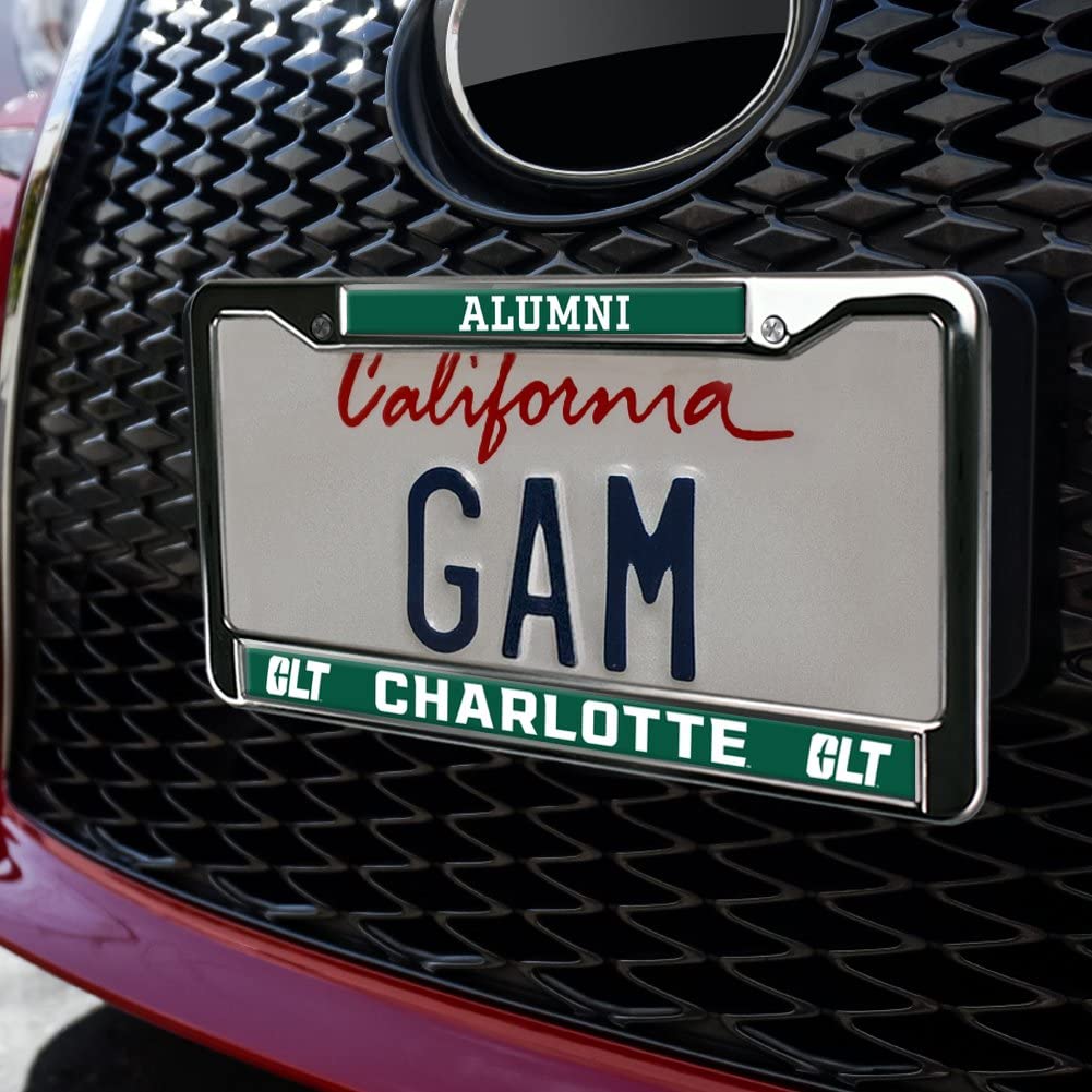 UNC Charlotte Alumni Logo Full Size Standard License Plate Metal Frame