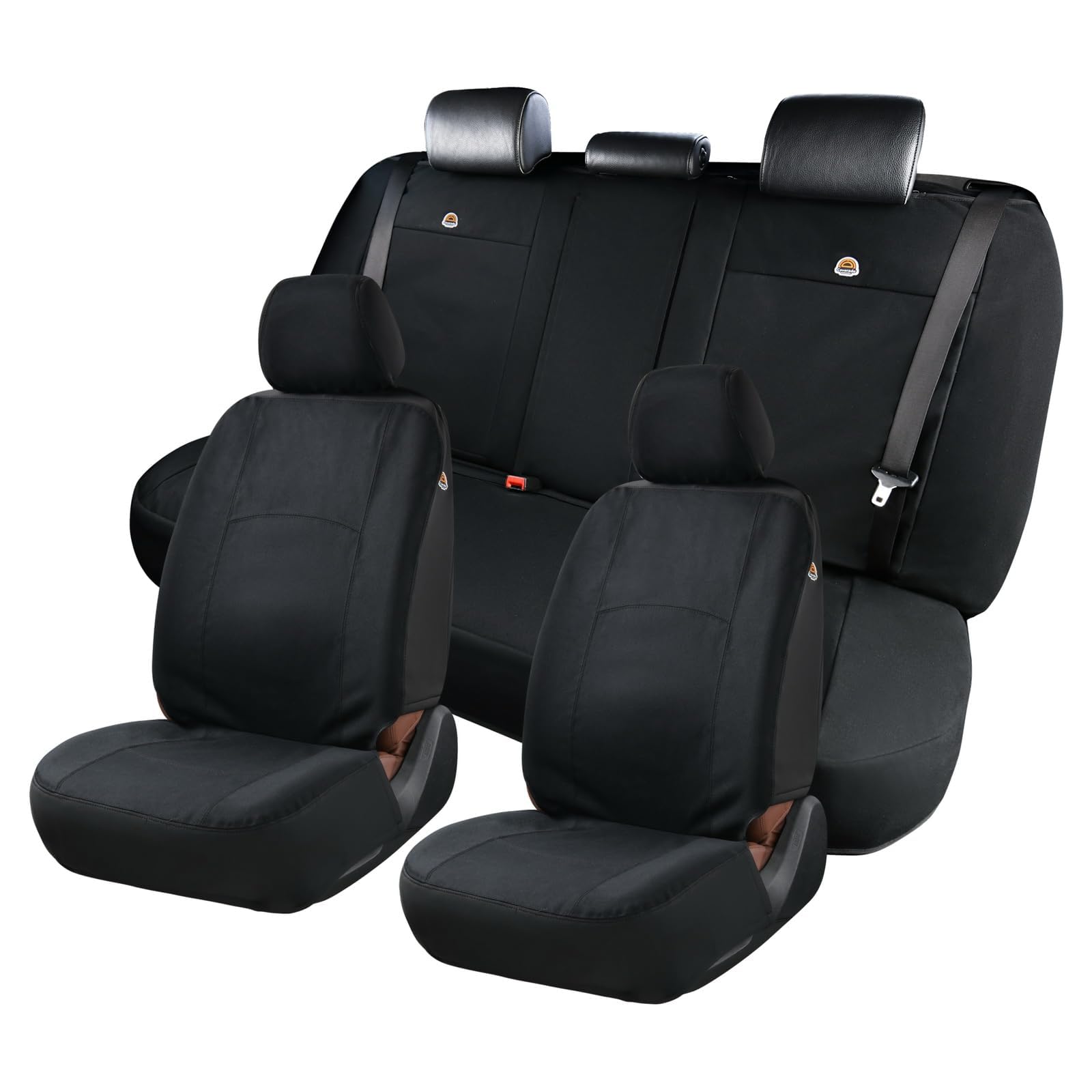 Coverado Car Seat Covers Front, Canvas Universal Seat Covers for Cars, 2-Pack Car Seat Cushions, Auto Seats Protectors for Kids