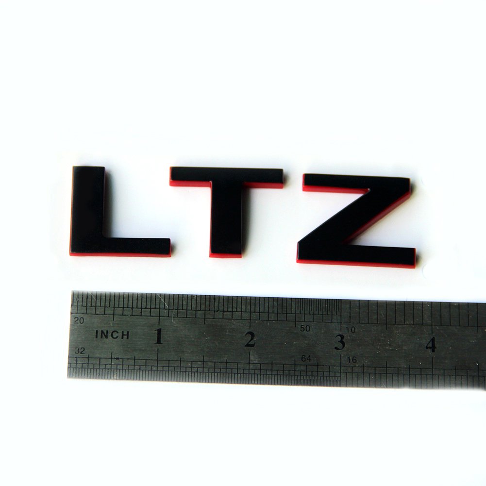 Yoaoo LTZ Letter Nameplate Emblem Badge for Silverado/Sierra/Tahoe/Suburban, Fits 2007-2018, Plastic, Glossy Redline, Model CS0-1