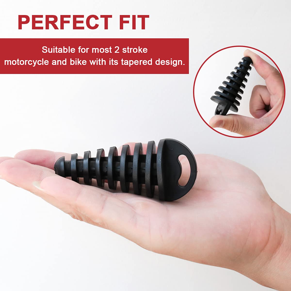 Hoedia Muffler Exhaust Wash Plug - 2 Pack, Rubber Silencer for 2 Stroke Motorcycles (0.6-1.5 Inch)
