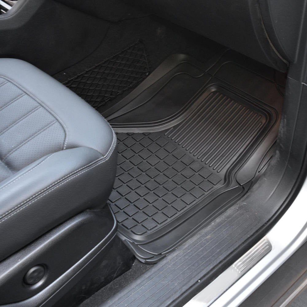 Motor Trend Premium All Weather Rubber Floor Mats for Cars SUV Trucks, Heavy Duty Universal Fit Trim to Fit Protection Floor Lin