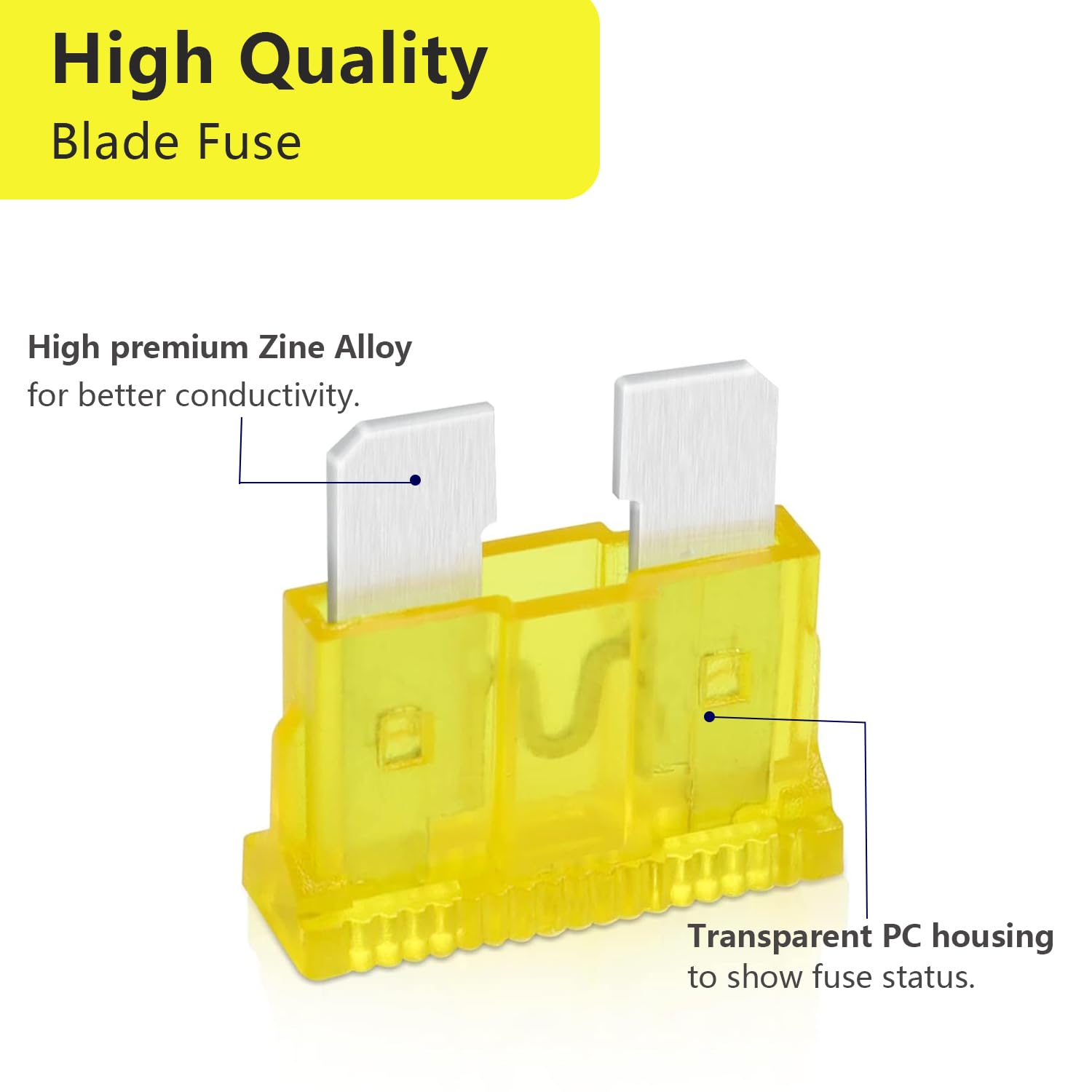 (80Pcs) 20 Amp Standard Fuse, 20A Car Blade Fuses For Car/Rv/Truck/Suv/Motorcycle/Boat