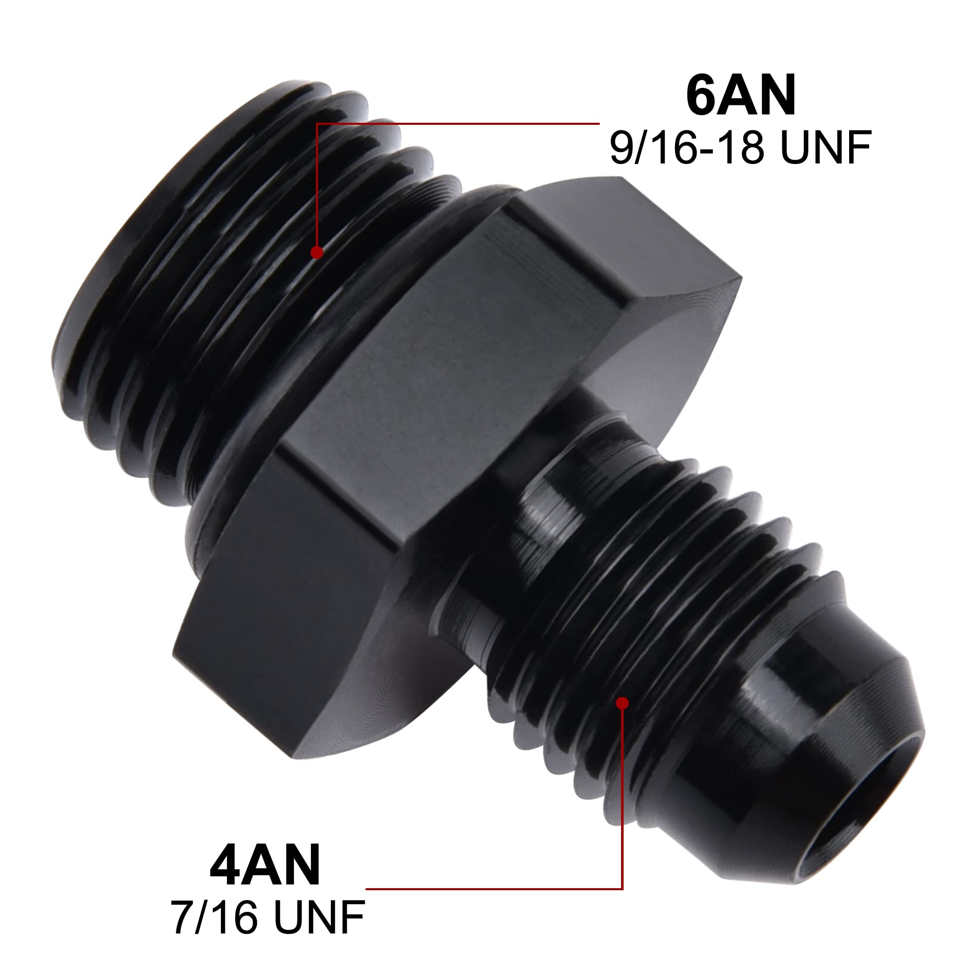 Evil Energy 4An Flare To An6 Orb Male O-Ring Fitting Adapter 2Pcs