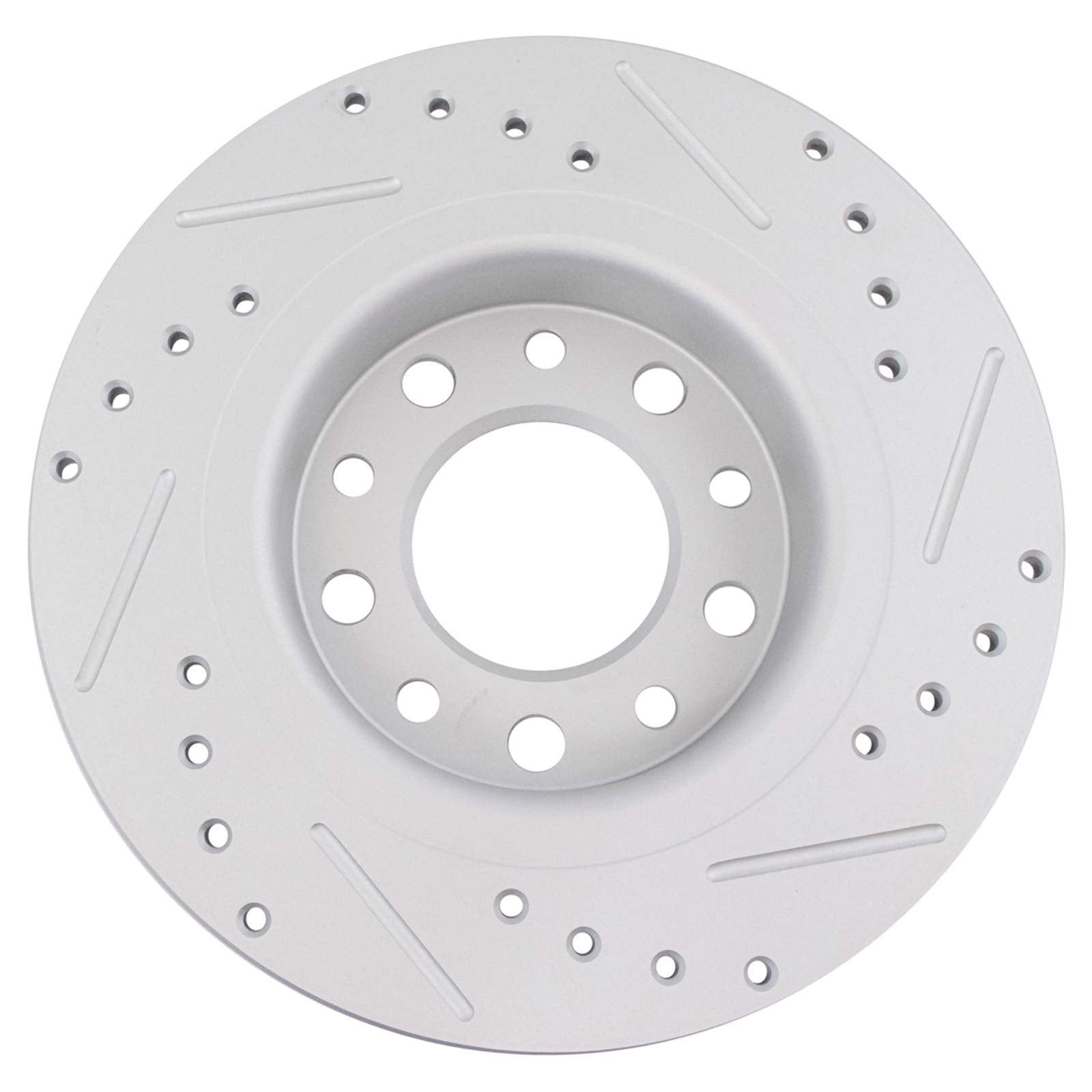 Trq Rear Performance Brake Rotors Set Solid Premium G-Coated Cross Drilled & Slotted Compatible With 2013-2016 Dodge Dart