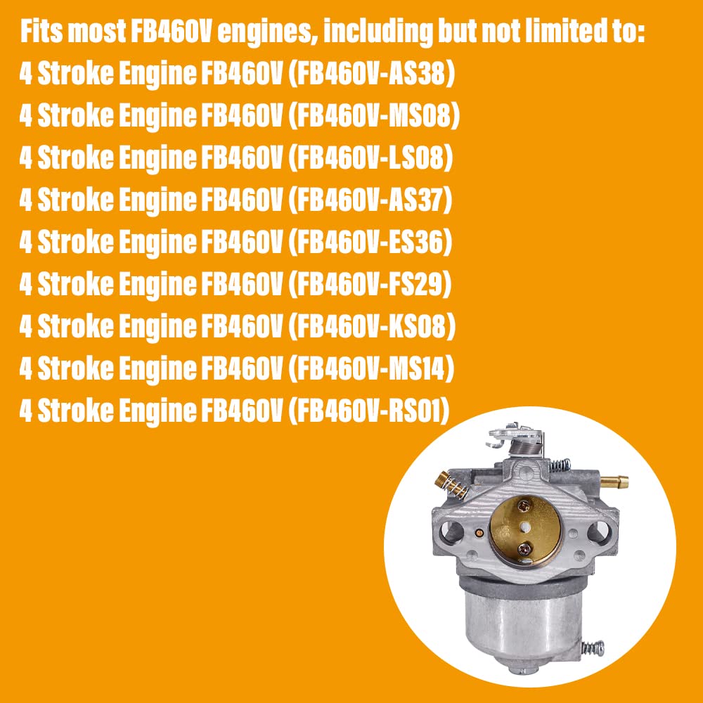 CULMKARI Carburetor for Kawasaki FB460V 4-Stroke Engine - Model YW-011-2 with Gaskets, Filter, Clamp, and Fuel Line Cleaner Tool Kit
