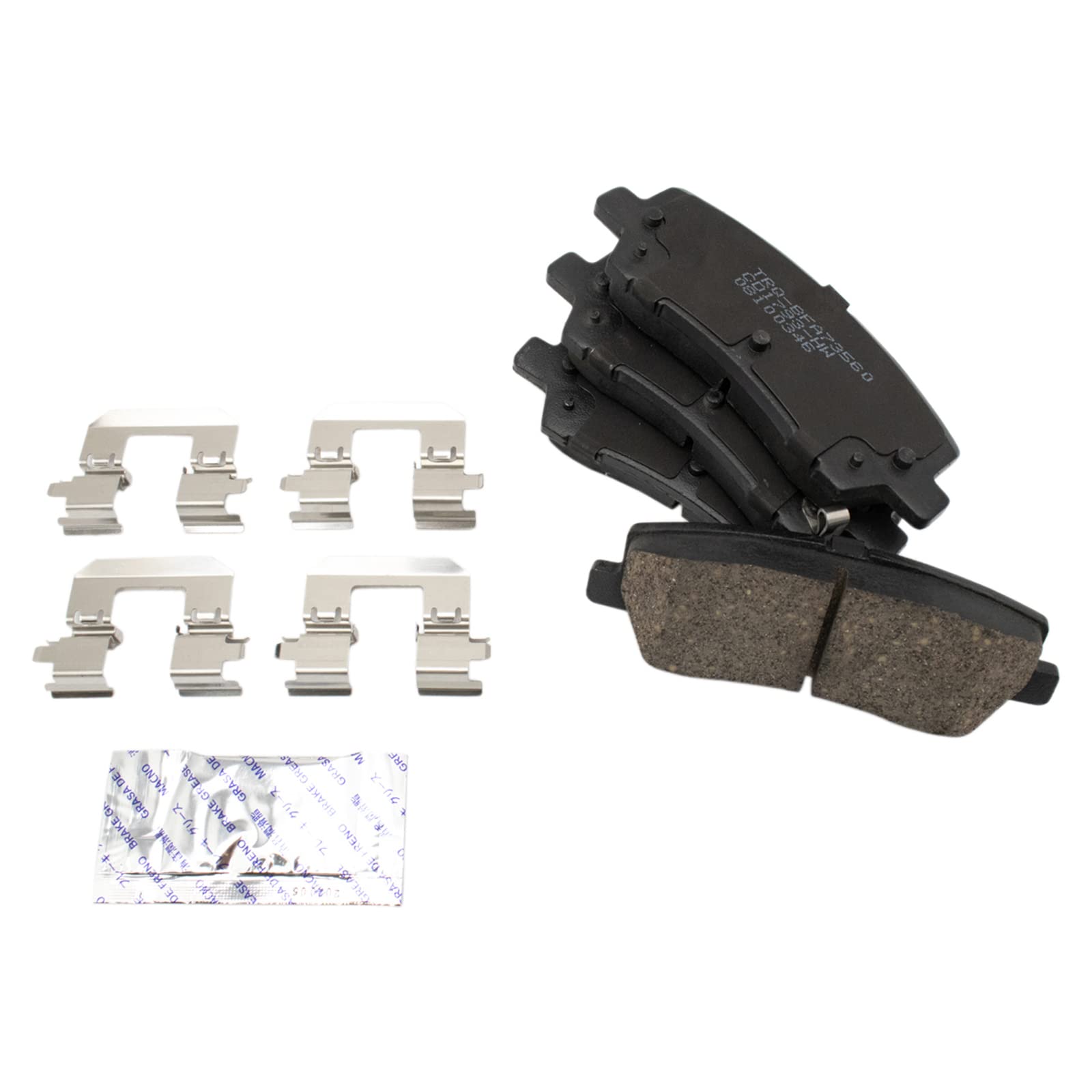 Trq Rear Brake Pad & Rotor Kit Brake Pads Brake Rotor Ceramic Premium G-Coated Compatible With 2015-2021 Ford Mustang