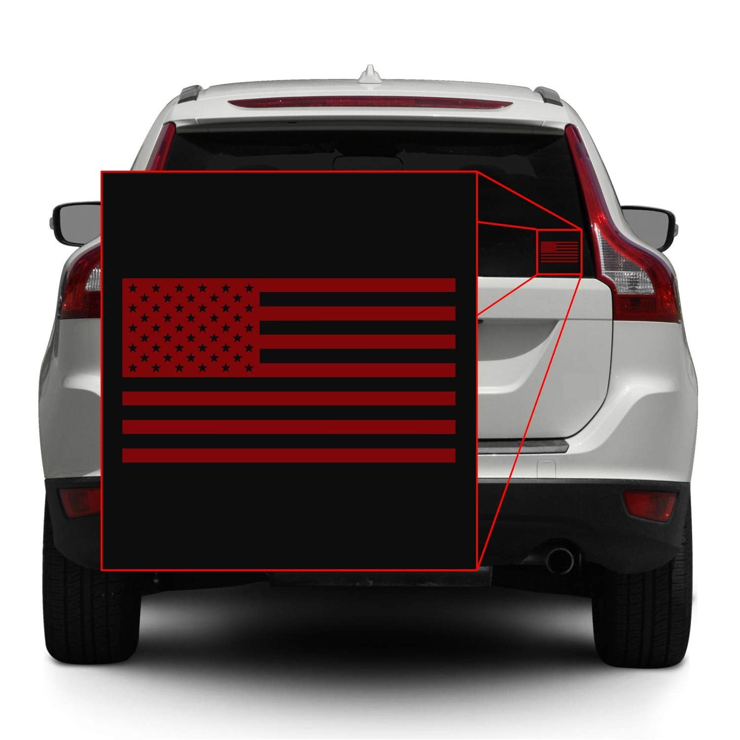 American Us Flag [Pick Color/Size] Vinyl Decal Sticker For Laptop/Car/Truck/Window/Bumper (5In X 2.8In, Matte Maroon)