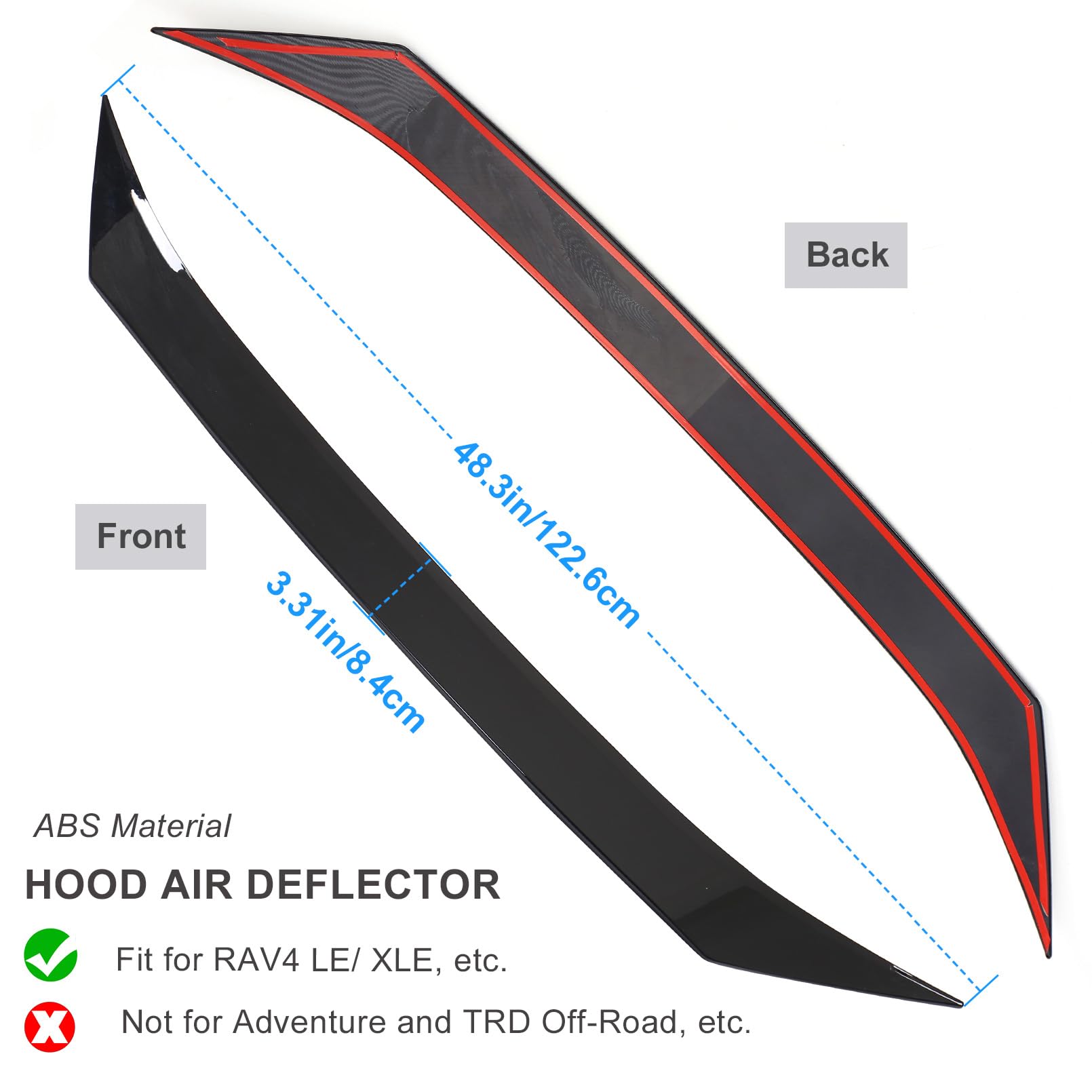 Birbenben Hood Protector Bug Deflector for Toyota RAV4 2019-2025, Black, Fits Hybrid SE/XSE/XLE/Limited Models