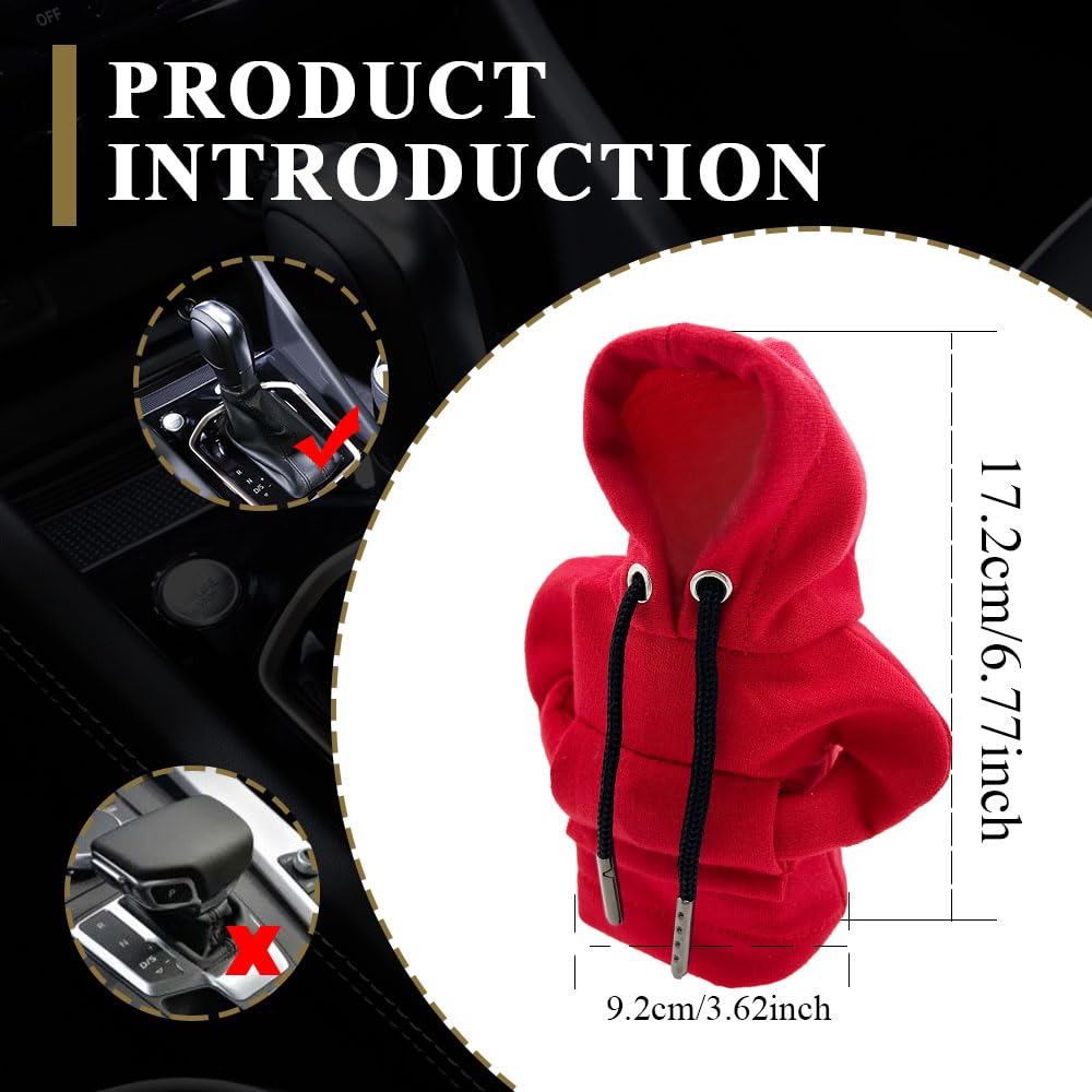 Kutyun Gear Shift Hoodie, Upgraded Universal Hoodie Car Gear Shift Cover, 6.7Inch Funny Shifter Hoodie, Car Interior Accessories