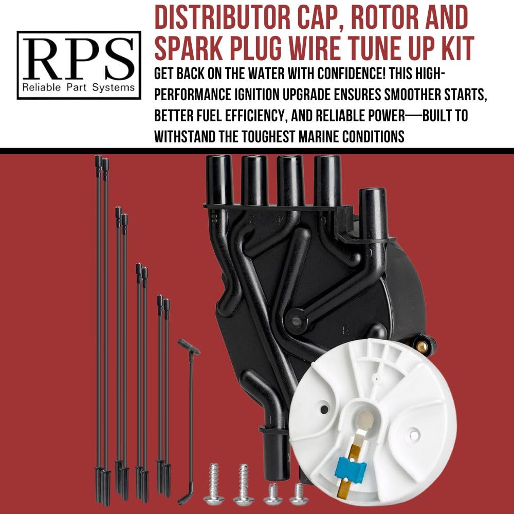 RPS Distributor Cap, Rotor & Spark Plug Wires Tune-Up Kit for Mercruiser 5.0/5.7 MPI MAG & Volvo Penta 5.0/5.7
