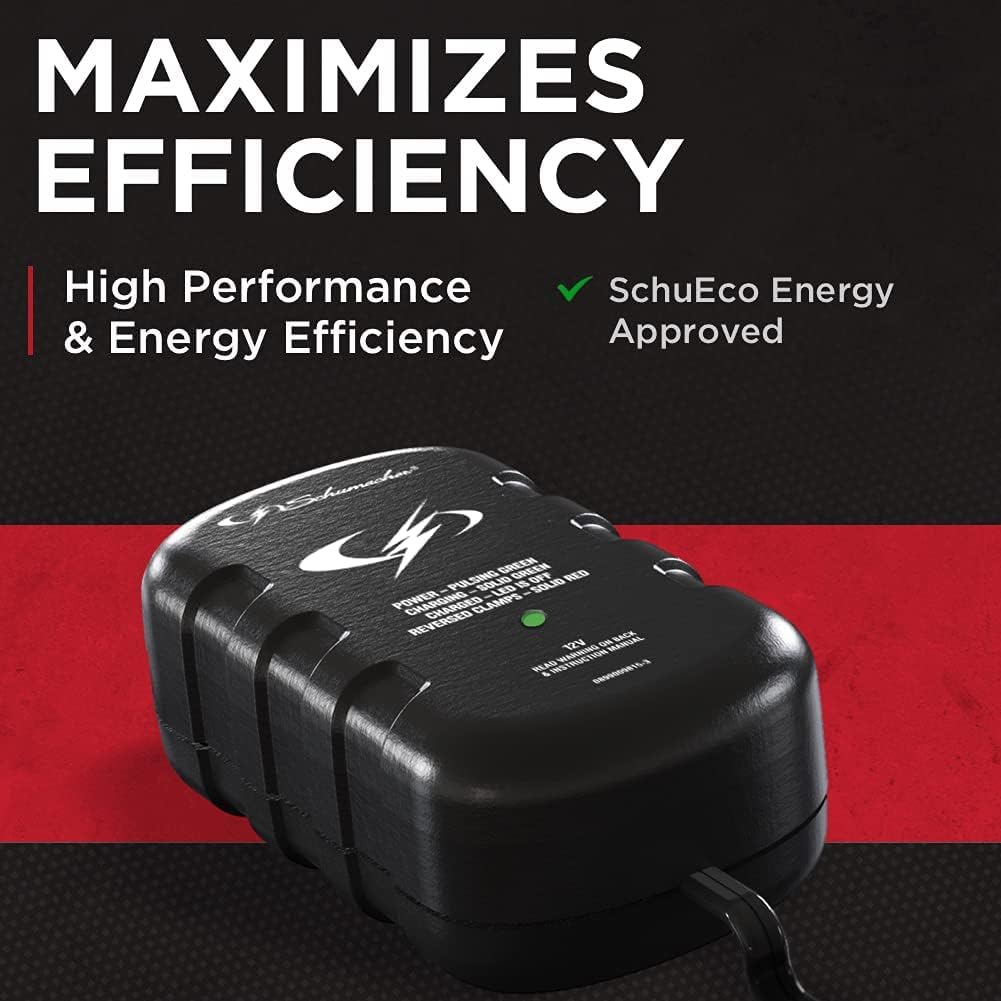 Schumacher Electric SC1278 12V Automatic Car Battery Maintainer - 0.75A for Standard, AGM & Gel Batteries - Black