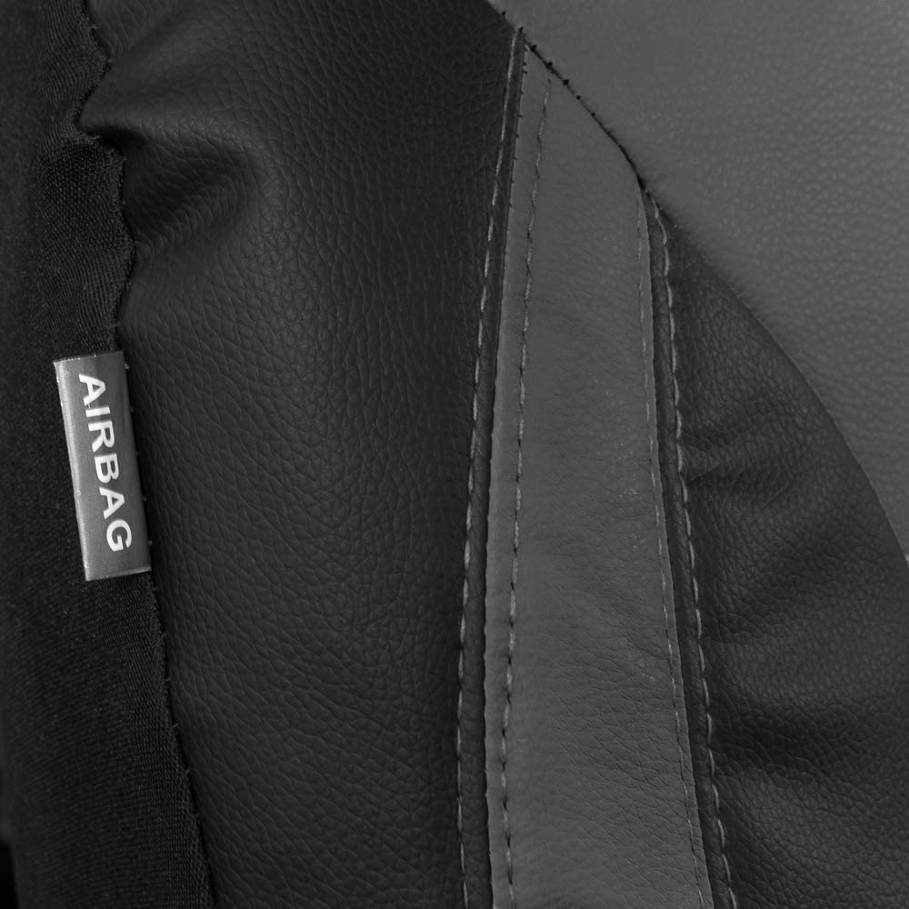 Motor Trend Gray Faux Leather Car Seat Covers For Front Seats - Premium Automotive Bucket Seat Covers, Made For Vehicles With Re