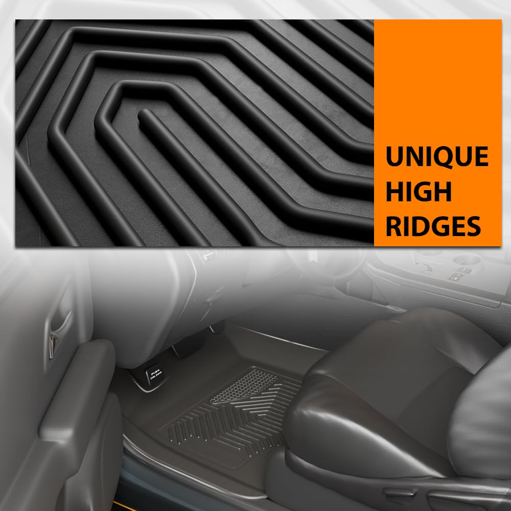 G-PLUS Floor Mats Compatible with Chevy Colorado Crew Cab 2015-2022,Fit GMC Canyon Crew Cab 2015-2022 All Weather Full Cover Pro