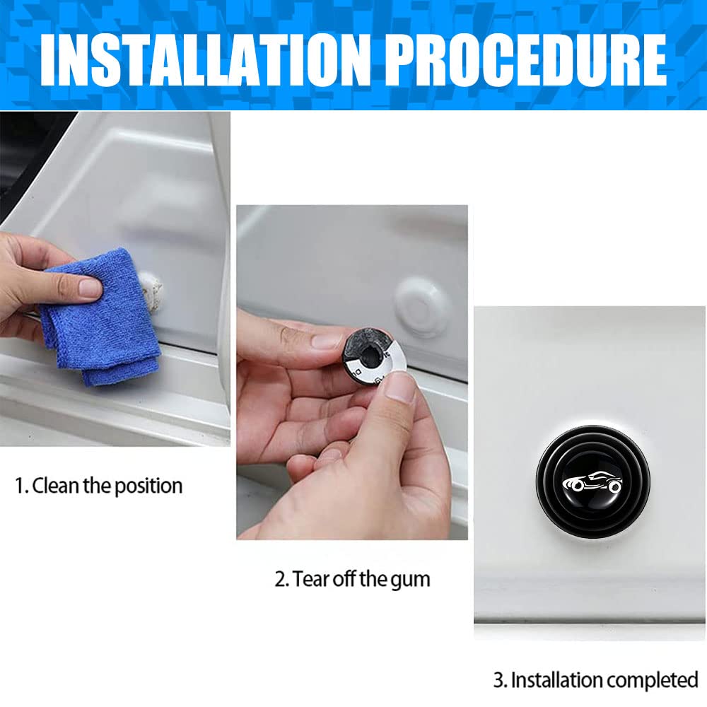 Deemars 10 Pcs Car Door Shock Absorber, Car Door Shock Absorbing Pvc Gaskets, Door Edge Guard Bumper Cushion, Car Door Soundproo