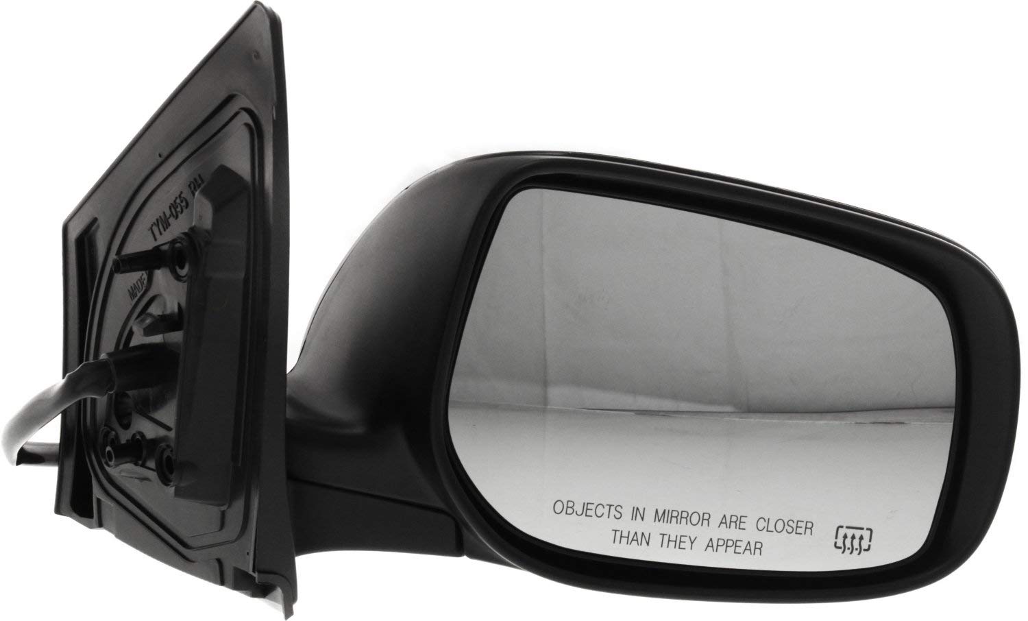 Kool Vue Passenger Side Mirror Compatible with 2009-2013 Toyota Corolla Manual Folding, Heated, Paintable, Power Glass - TO13212