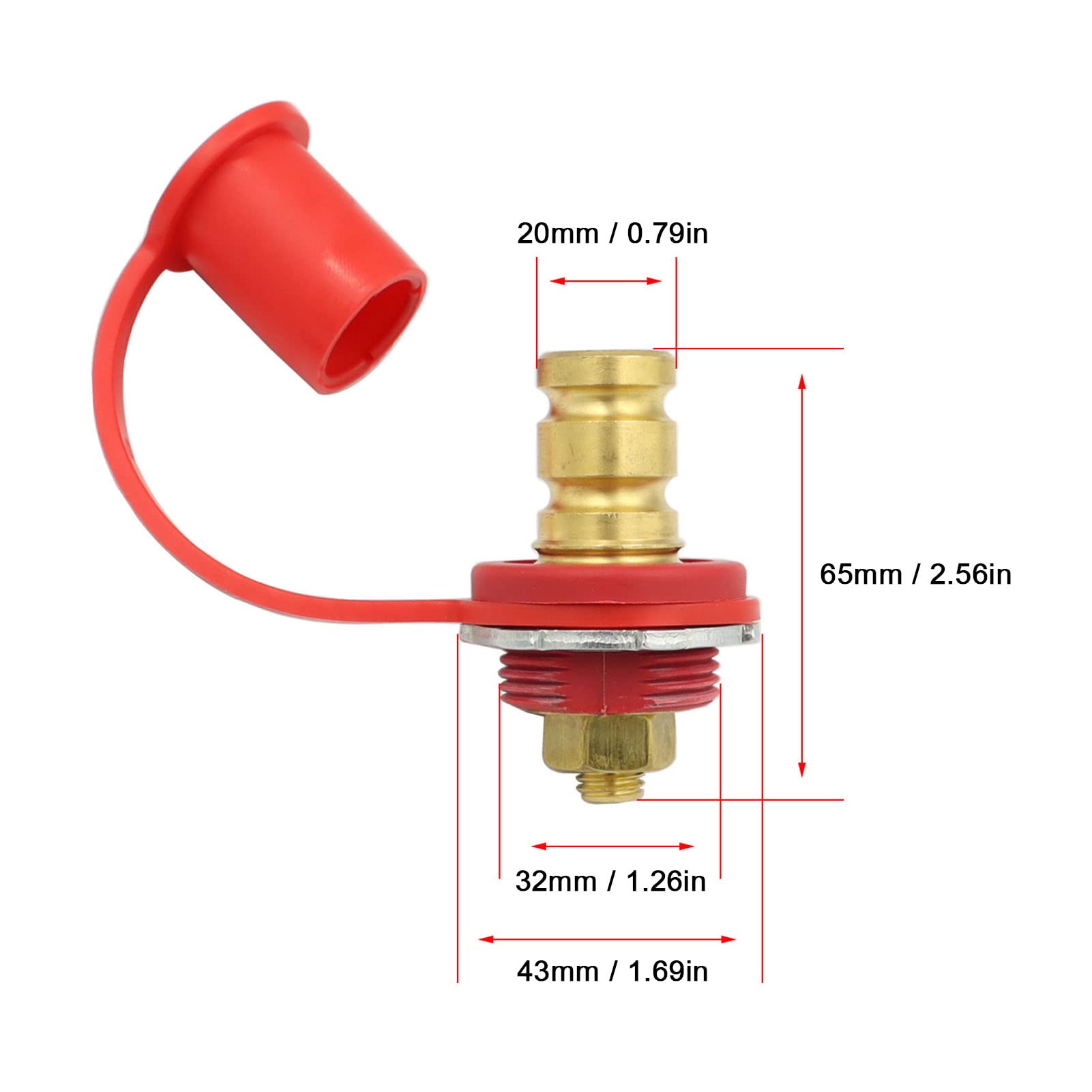 250A Battery Charger Post Kit 20Mm Stud Battery Post Pile Jumper Terminal Black Red Ul94 V-0 Fire Rating For Car Rv Truck Chargi