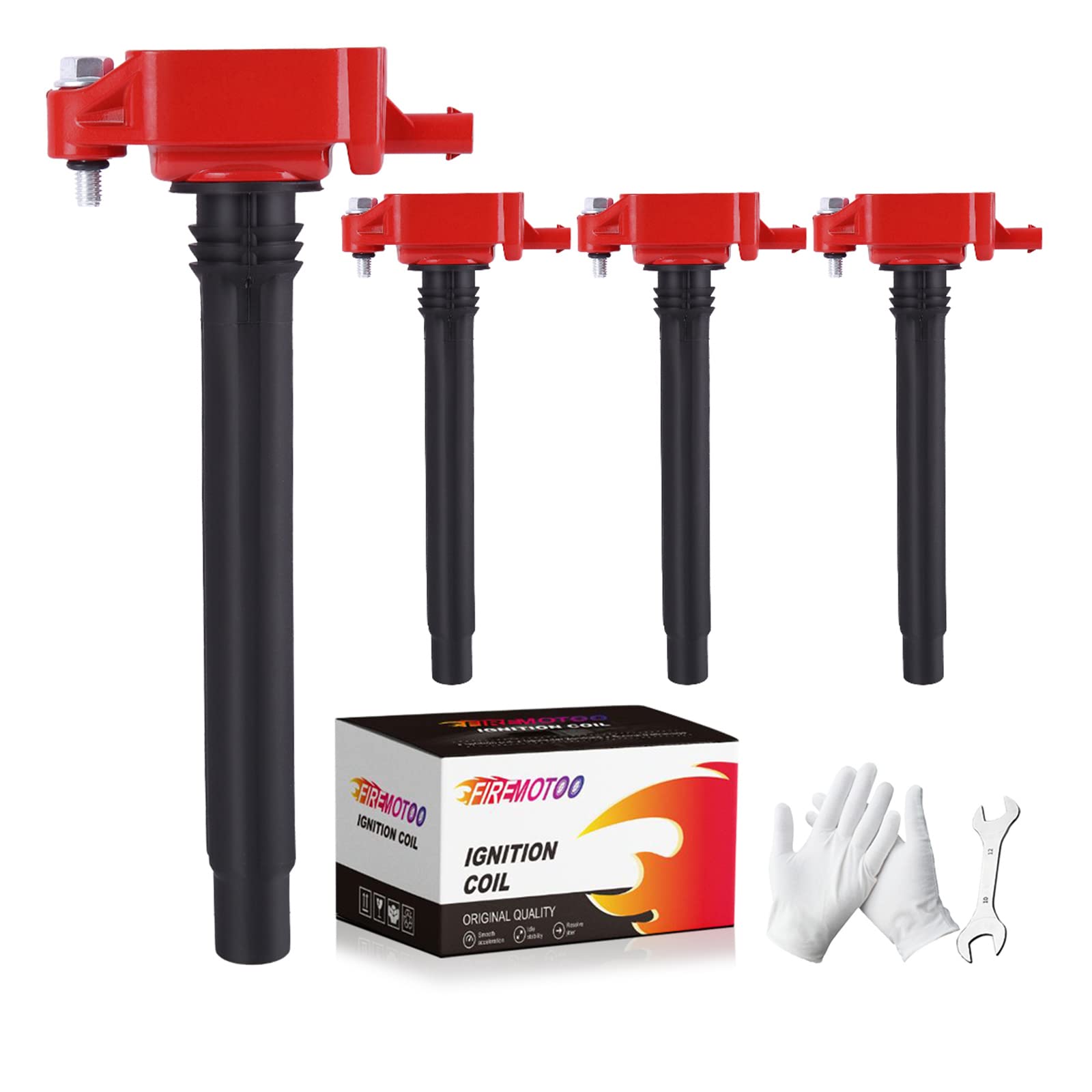 Firemotoo Pack Of 4 Ignition Coil Pack Compatible With 15-17 Chrysler 200 15-17 Jeep Renegade 13-16 Dodge Dart 14-20 Jeep Cherok