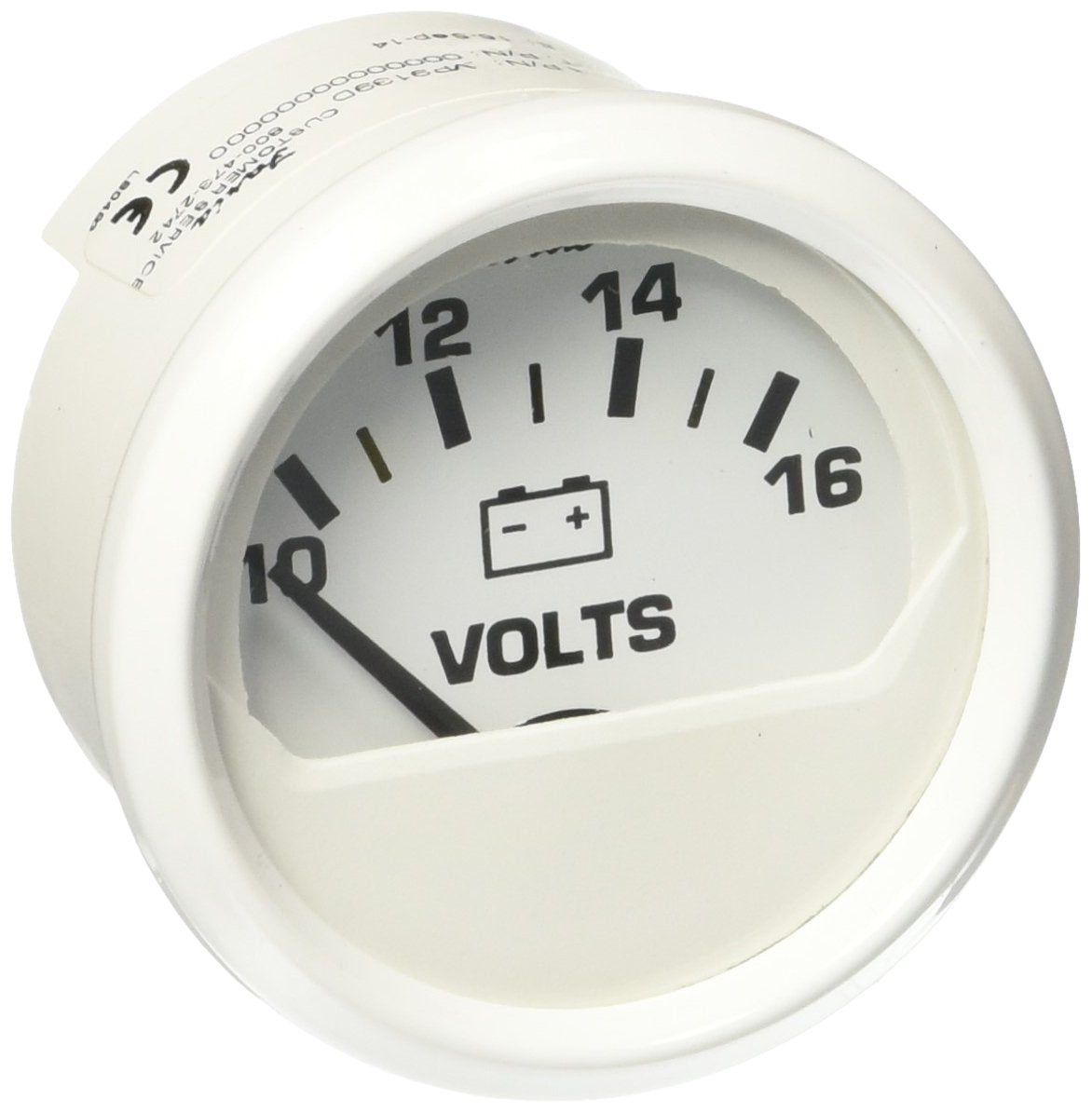 Faria 13120 Voltmeter - White