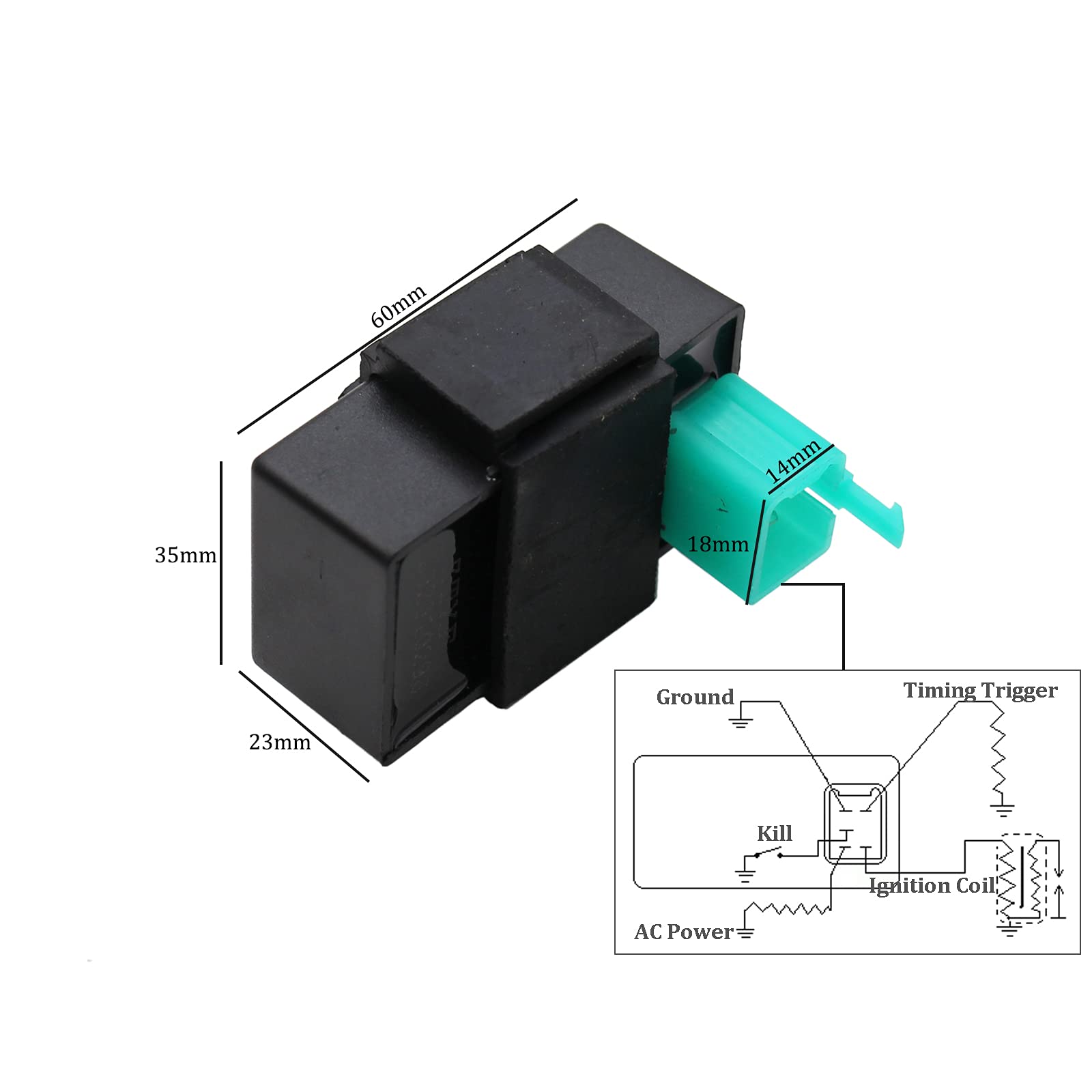 YD-PS001 5 Pin AC CDI Box Wire Harness Plug for 50cc-150cc Dirt Bikes, ATVs, Go Karts - Model 5PAC - PVC Material