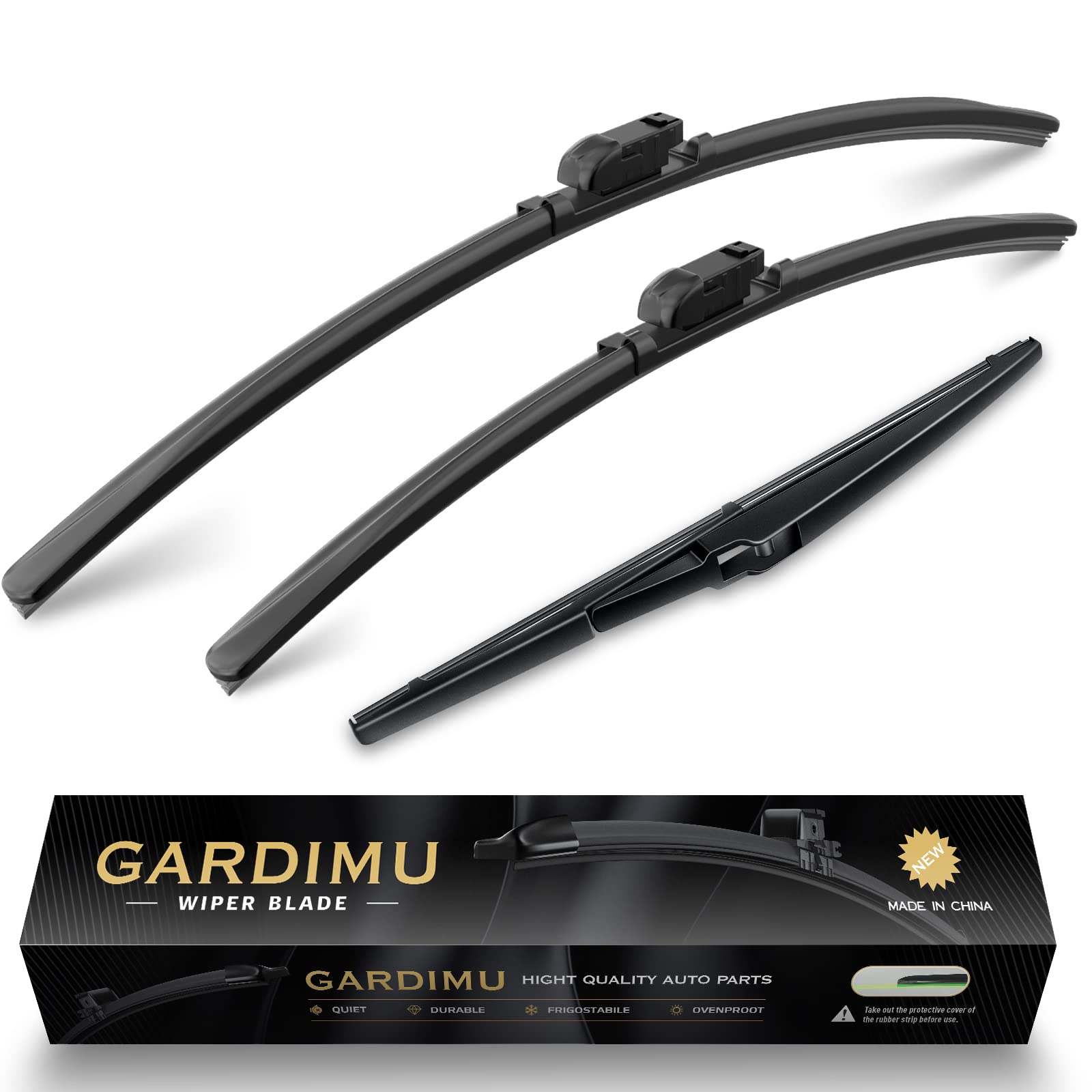 Gardimu Front And Rear Windshield Wiper Blades, 3 Pcs Front And Back Windshield Wipers Blades Replacement For Mazda Cx-5 Cx-9 20