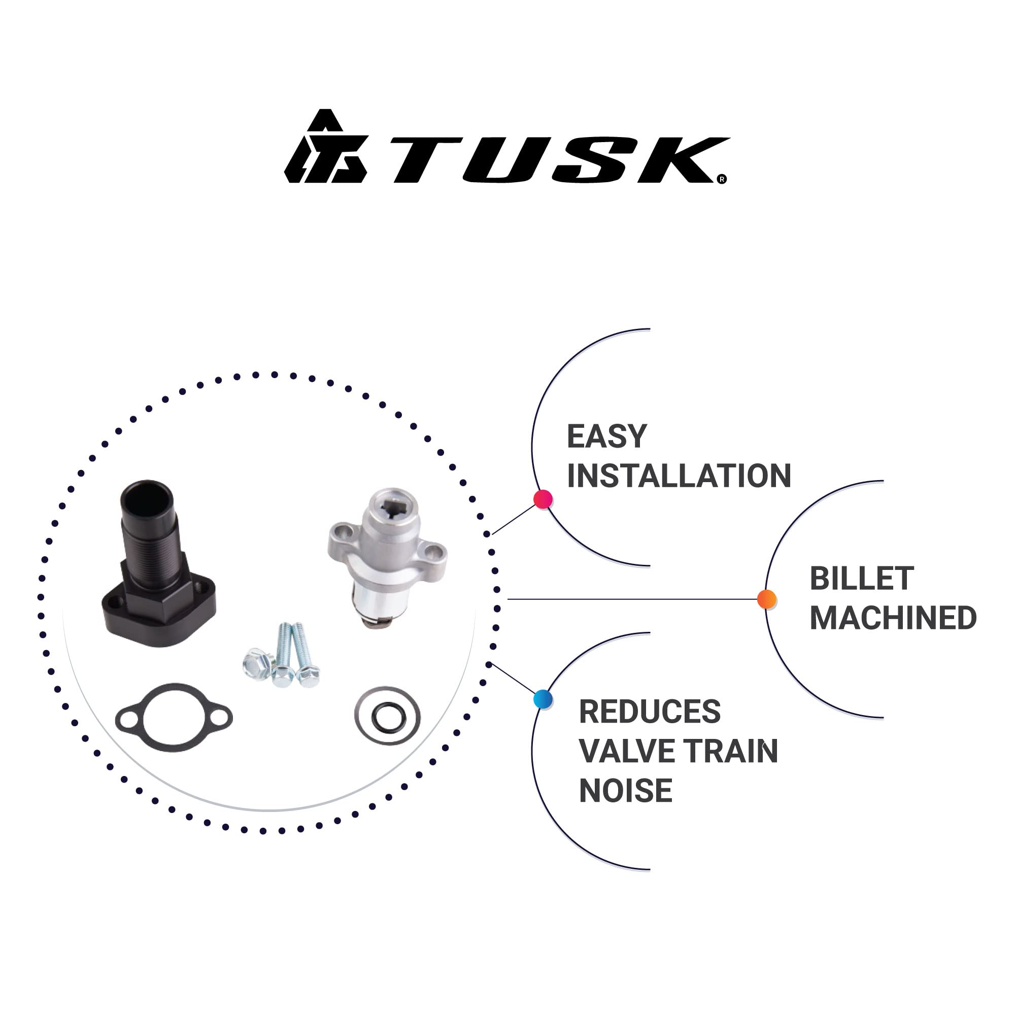 TUSK Automatic Cam Chain Tensioner Kit - Black Anodized - One Size for Polaris RZR XP 4 1000 (2014-2016)