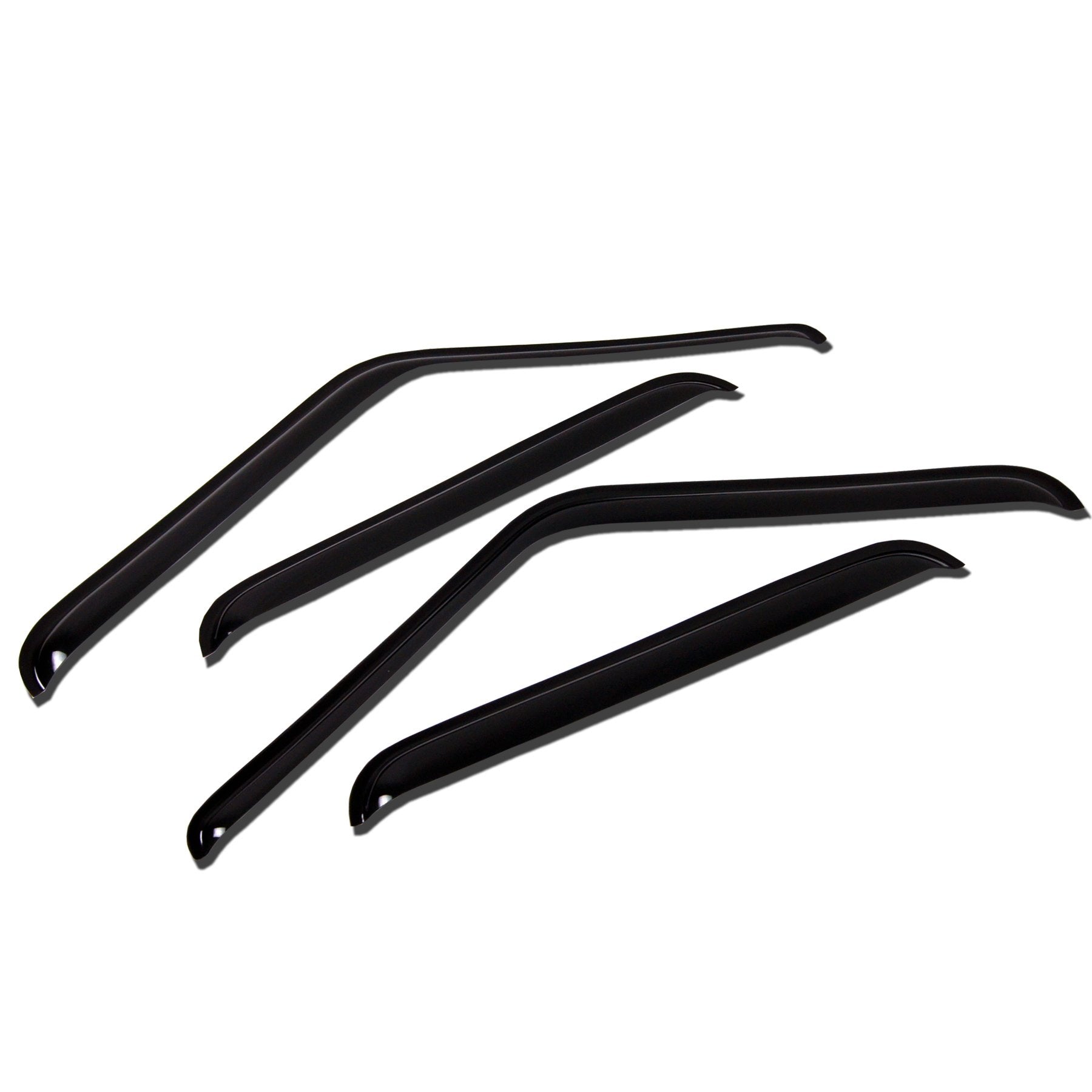 TuningPros WV-743 Window Visor Deflector Rain Guard Dark Smoke 4-pc Set
