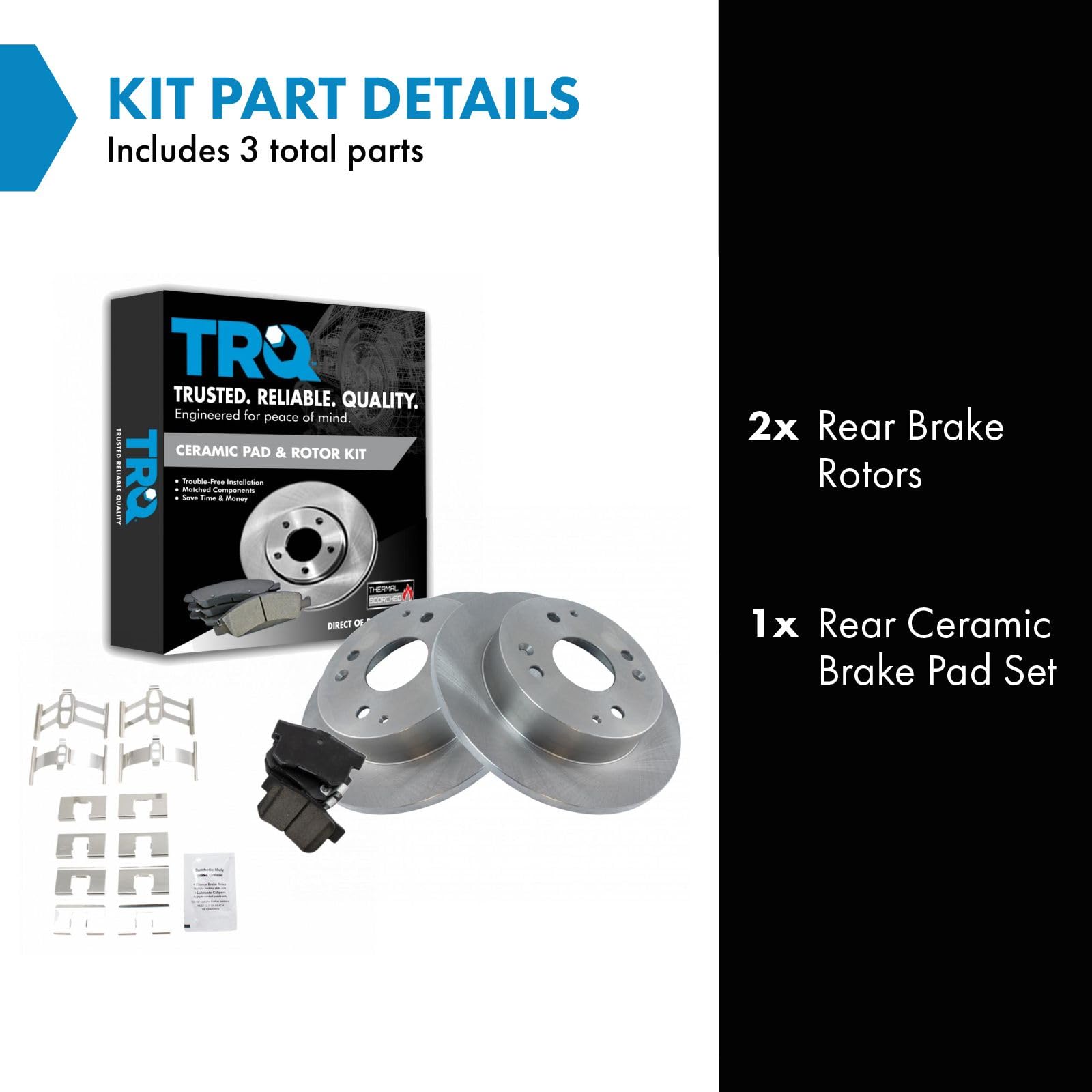 Trq Rear Brake Pad & Rotor Kit Brake Pads Brake Rotor Ceramic Compatible With 1997 Acura Cl 1991-1997 Honda Accord