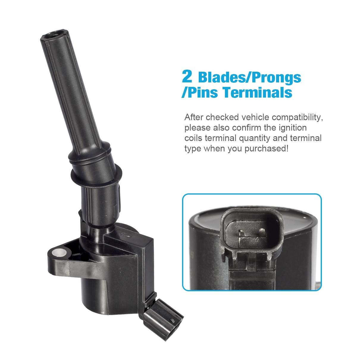 Vplus Ignition Coil Dg508 & Spark Plug Sp479 Agsf22Wm Compatible With Ford 4.6L 5.4L V8 Crown Victoria Expedition F150 F250 Must