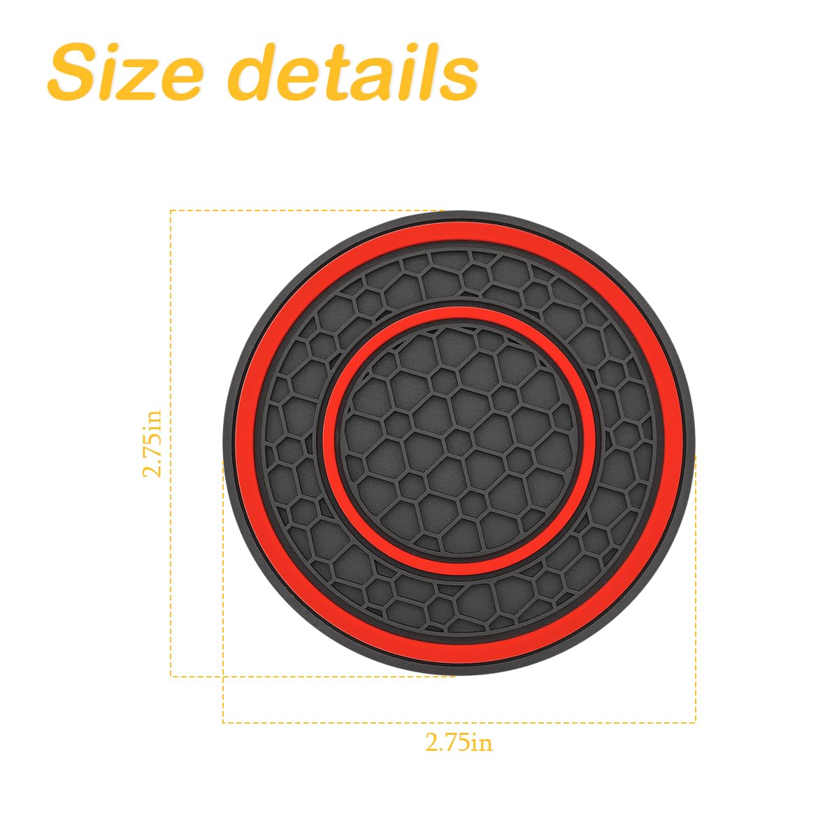 Osilly 2 Pack Car Coasters For Cup Holder, 2.75 Inch No-Slip Anti Dust Insert Coaster, Universal Auto Waterproof Coasters Silico