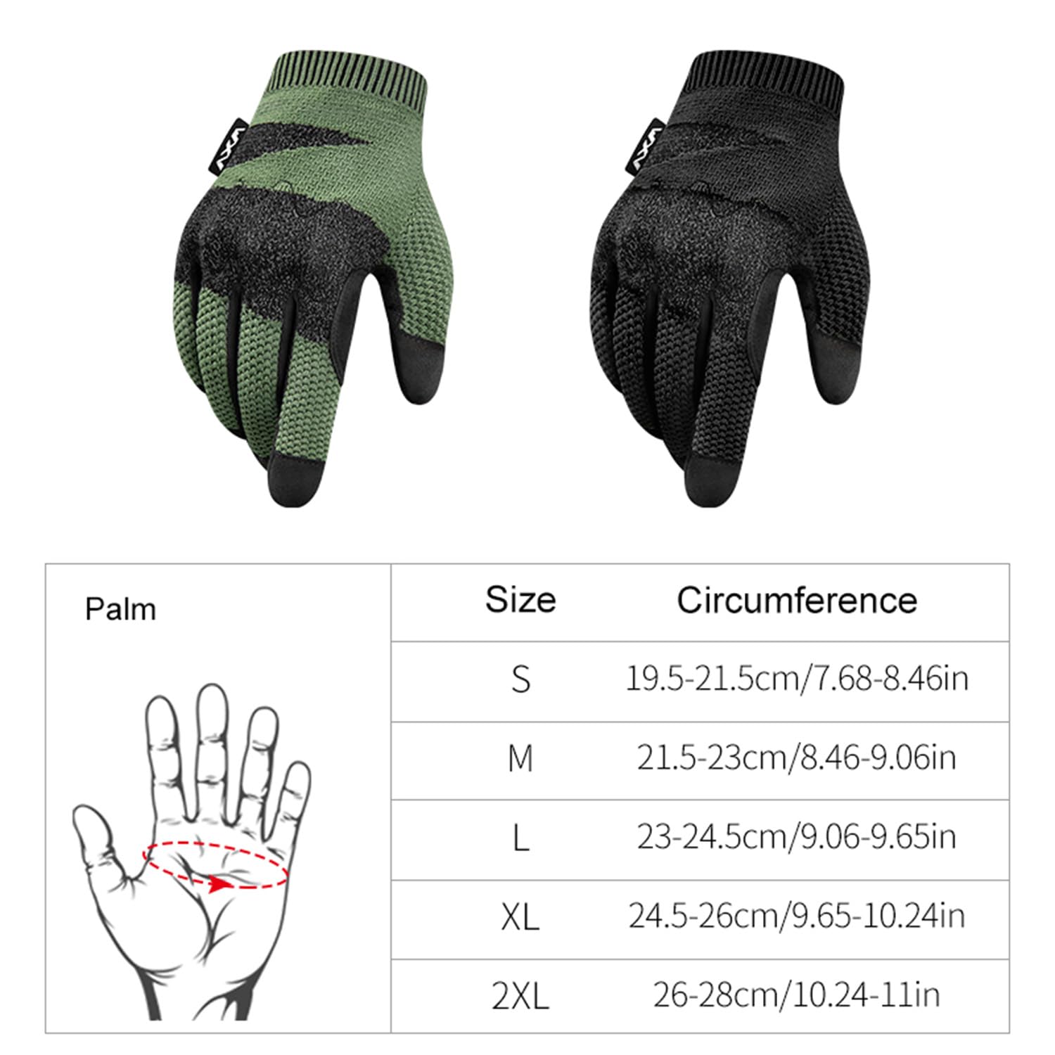 VXW Motorcycle Gloves for Men Full Finger Touchscreen Motorbike Gloves High Protection Motorcycle Gear for BMX ATV Road Racing(X