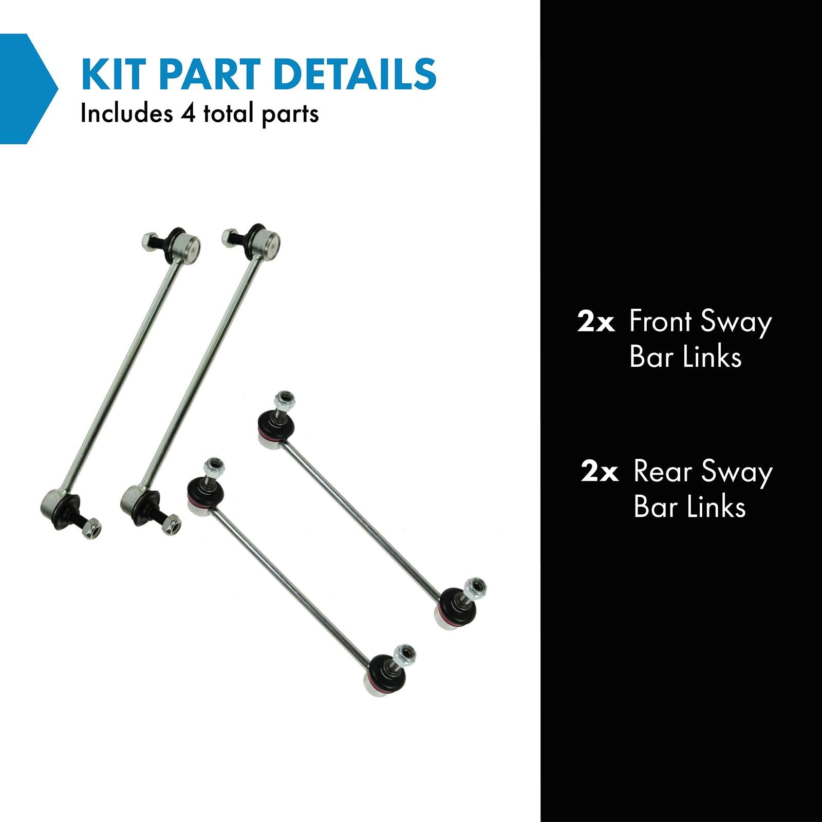 Trq Front & Rear Sway Bar Stabilizer Link Set Compatible With 2007-2009 Lexus Es350 2007-2011 Toyota Camry