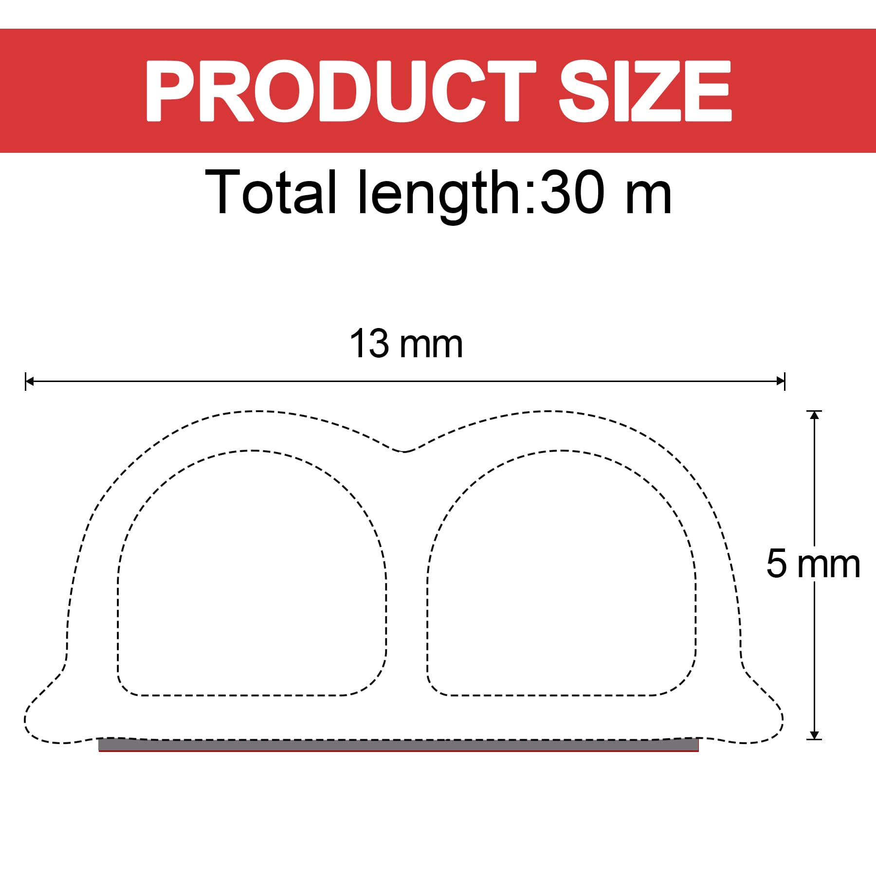 98.4 Feet Universal Self Adhesive Weather Seal Strip, 51/100 X 1/5 Inch Thick, Car Door & Window Weatherstrip With Soundproof En
