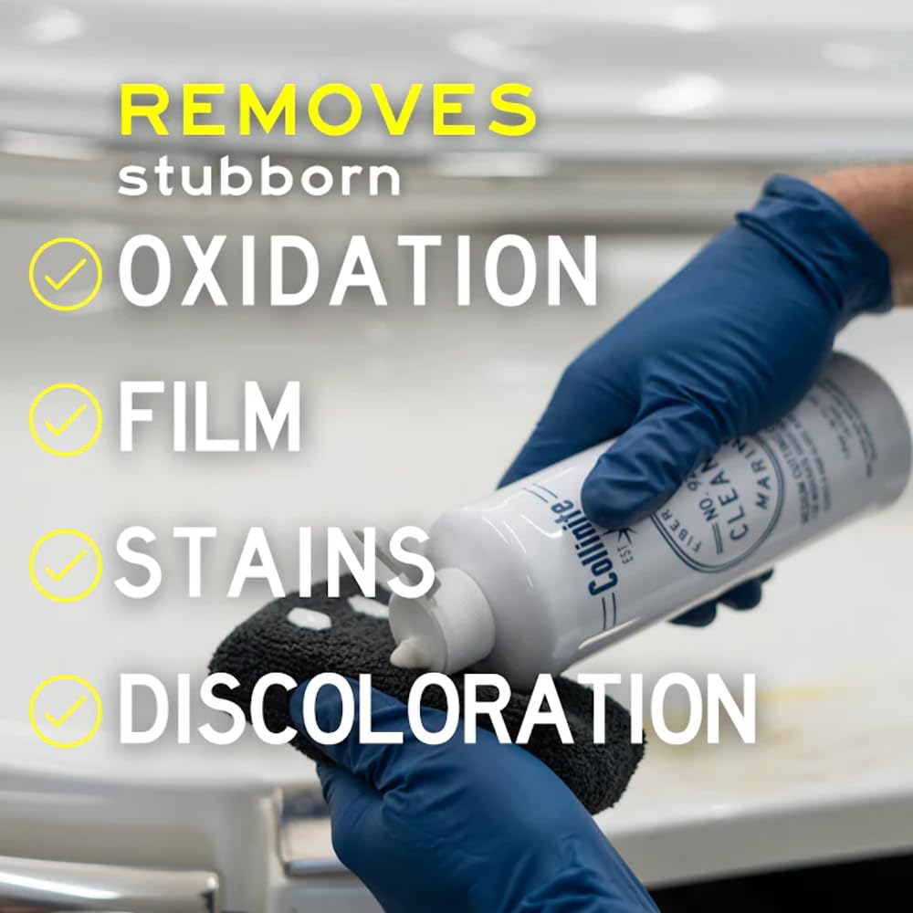 COLLINITE 920 Fiberglass Cleaner & 885 Paste Wax Combo - Water Spot & Oxidation Remover for Fast Surface Prep and Wax Protection