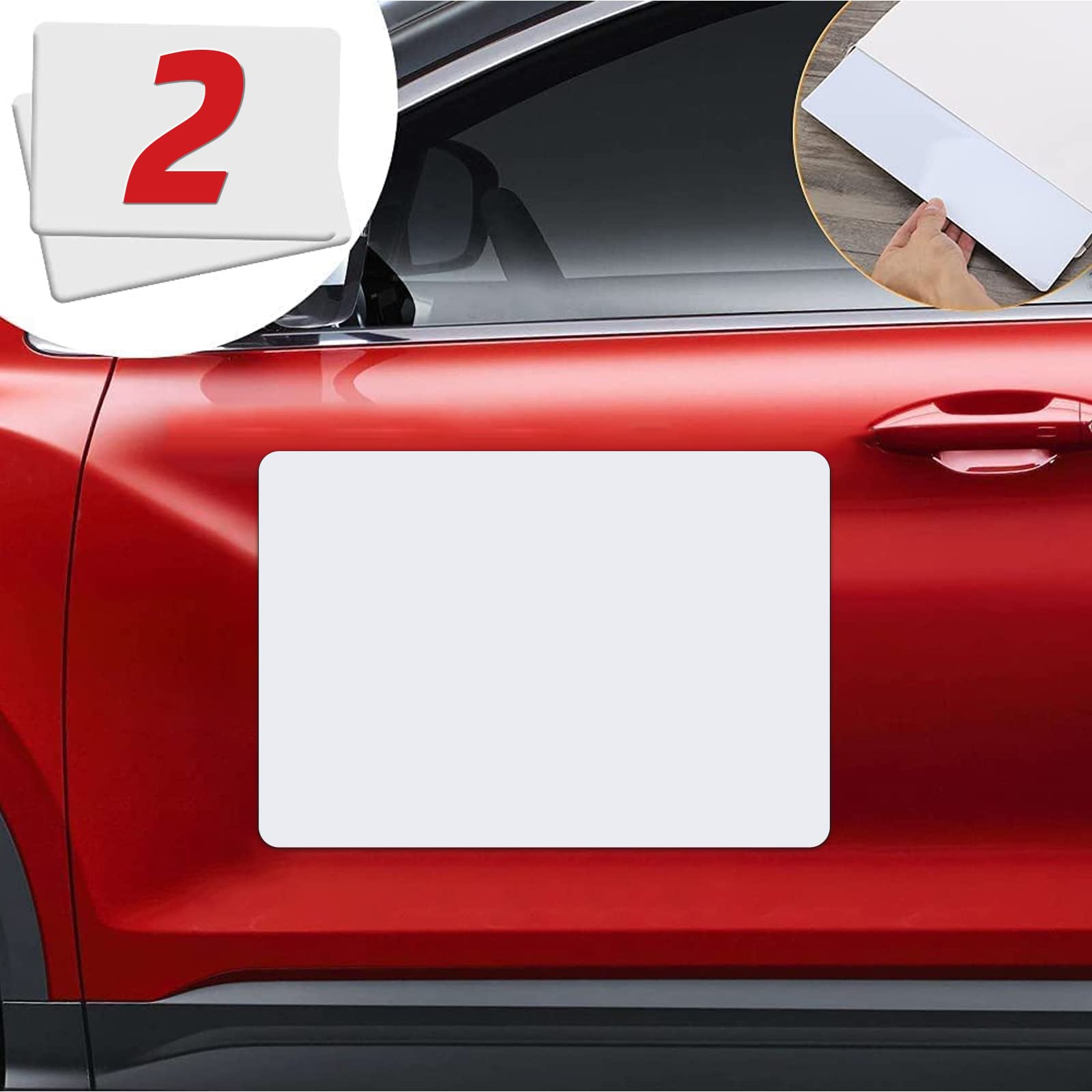 XYK 2 Pack 17' x12' Blank Magnets with 50 mils, Prevent Scratches & Dents, Rounded Corners Blank Car Magnet Set, Magnet for Adve