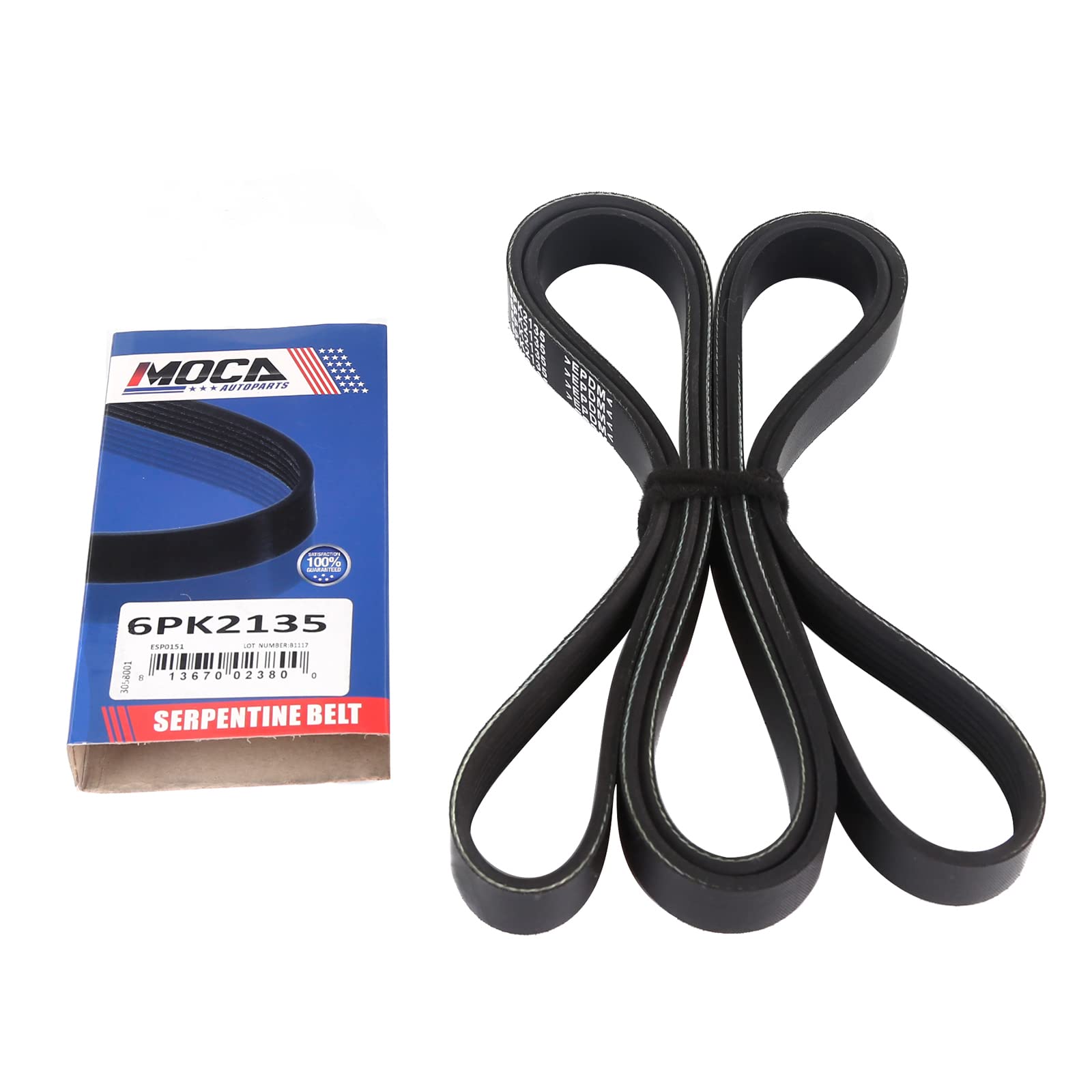 Moca Epdm 6Pk2135 Belt Professional V-Ribbed Fits 04-06 For Acura?Dx? 04-08 For Acura Rl & 05-08 For Honda Odyssey 3.5L & For Fo
