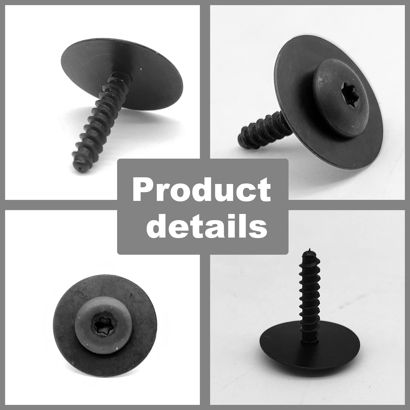 TOPCNOEM Fender Liner Splash Shield Bolt Screw - Steel, Black, One Size Compatible with GM Chevrolet Camaro, Colorado, Equinox, Malibu, Cadillac