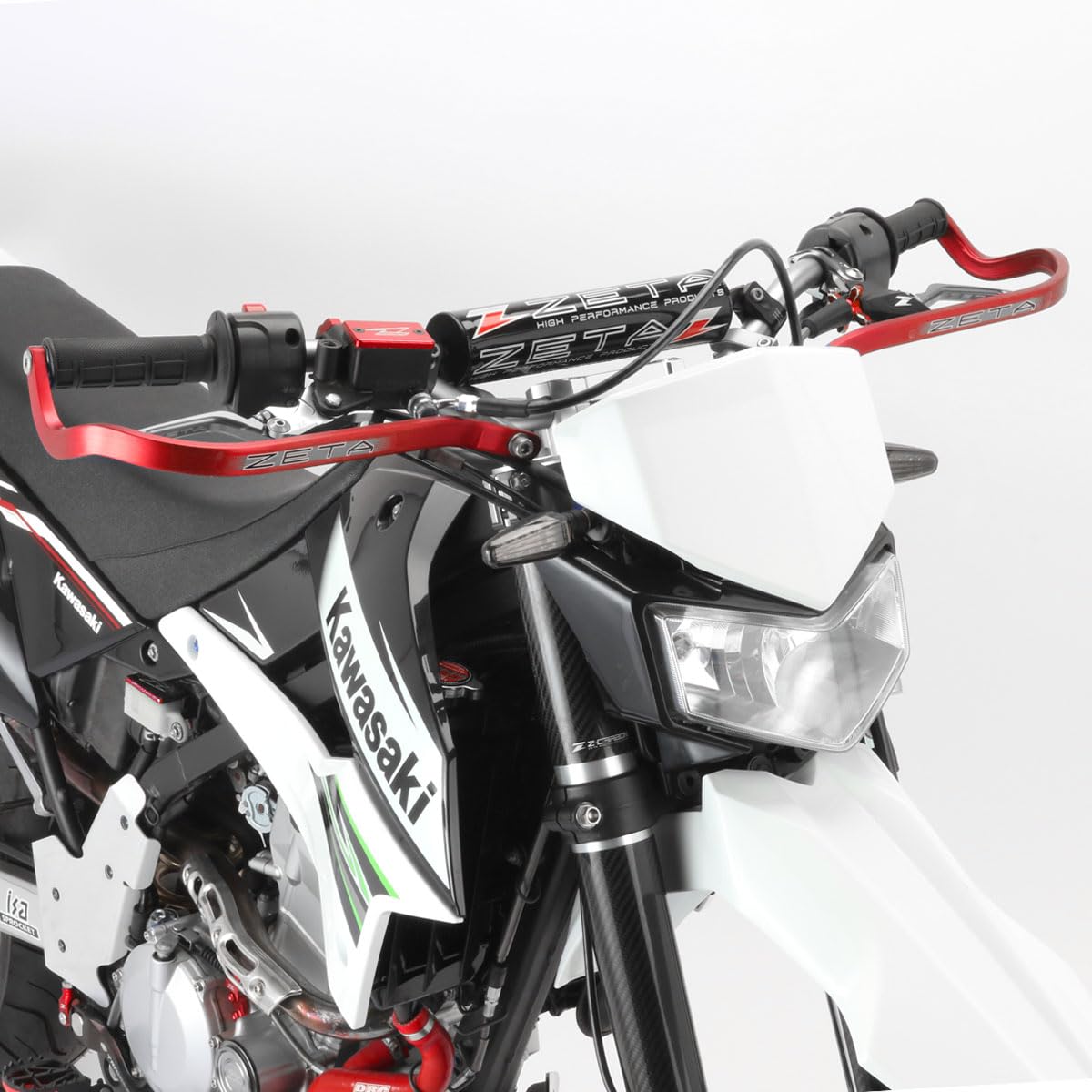 Zeta Drop Down Bend Aluminum Handguards (Pair) For 7/8 Handlebars Red