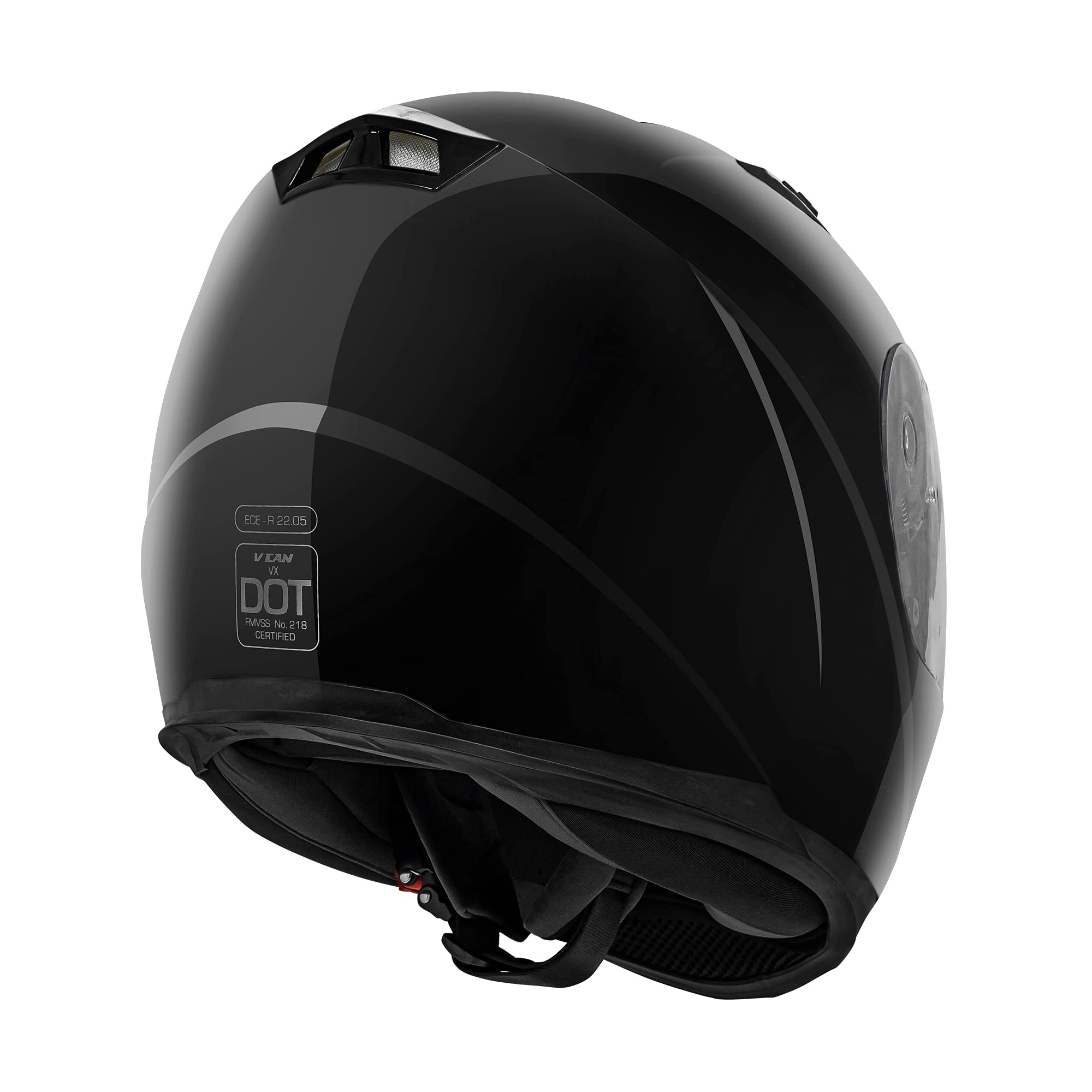 Vcan Vx Lightweight Full Face Motorcycle Street Bike Helmet With Extra Tinted Visor Dot Approved (Gloss Black, Small)