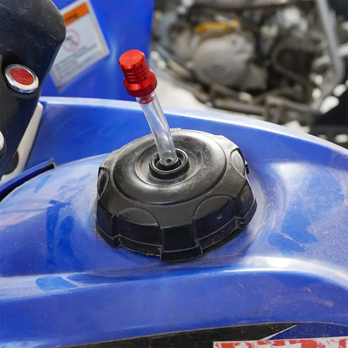 5PCS Motorcycle Gas Fuel Tank Cap Vent, Breathing Tube Hose Two-Way Fuel-Saving Vent Breather Cap, CNC Aluminum PVC Vent Hose Tu
