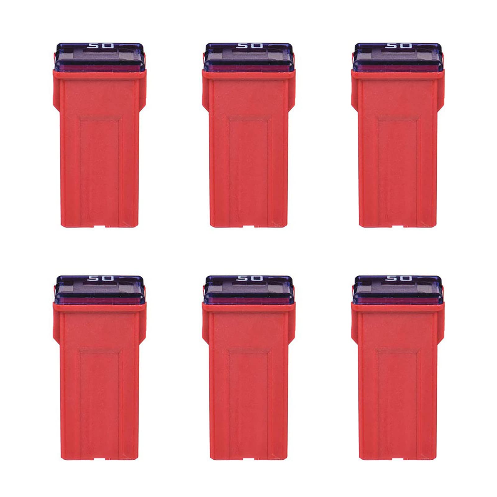 6 Pieces Tall Standard Fuses 50 Amp Jcase Box Shaped Fuse Compatible For Ford Chevy Gm Nissan Toyota Pickup Trucks Cars Suv