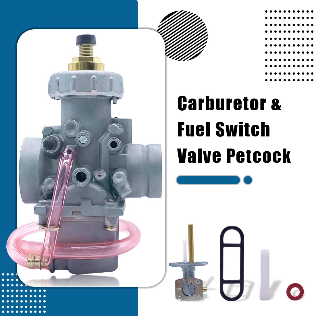 Aniro Moto Blaster 200 Carburetor & Fuel Switch Valve Petcock for Yamaha YFS 200 (1988-2006)