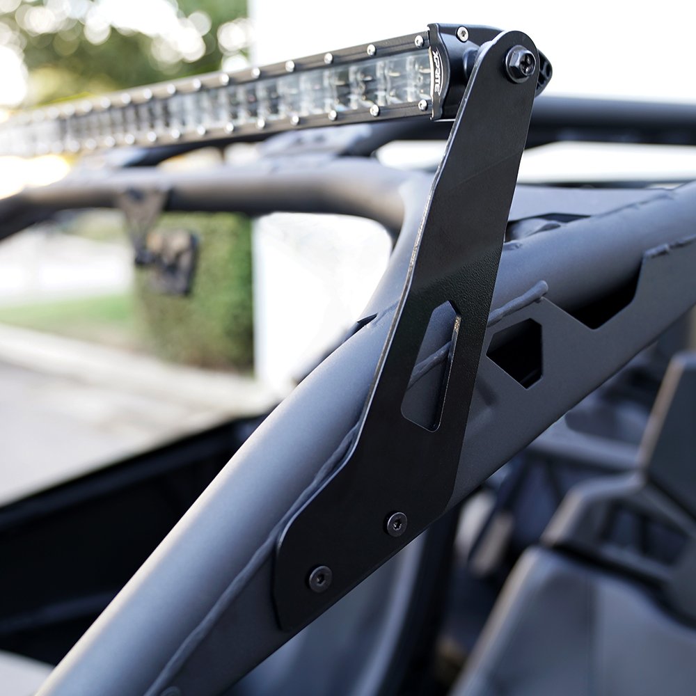 Xprite 50'' Upper LED Light Bar Mounting Brackets for 2017 2018 2019 2020 2021 Can-Am Maverick X3 Models with Stock Roll Cage On