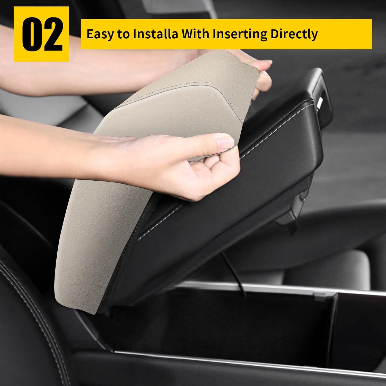 Aomsazto Armrest Covers For 2011-2021 Grand Cherokee Beige