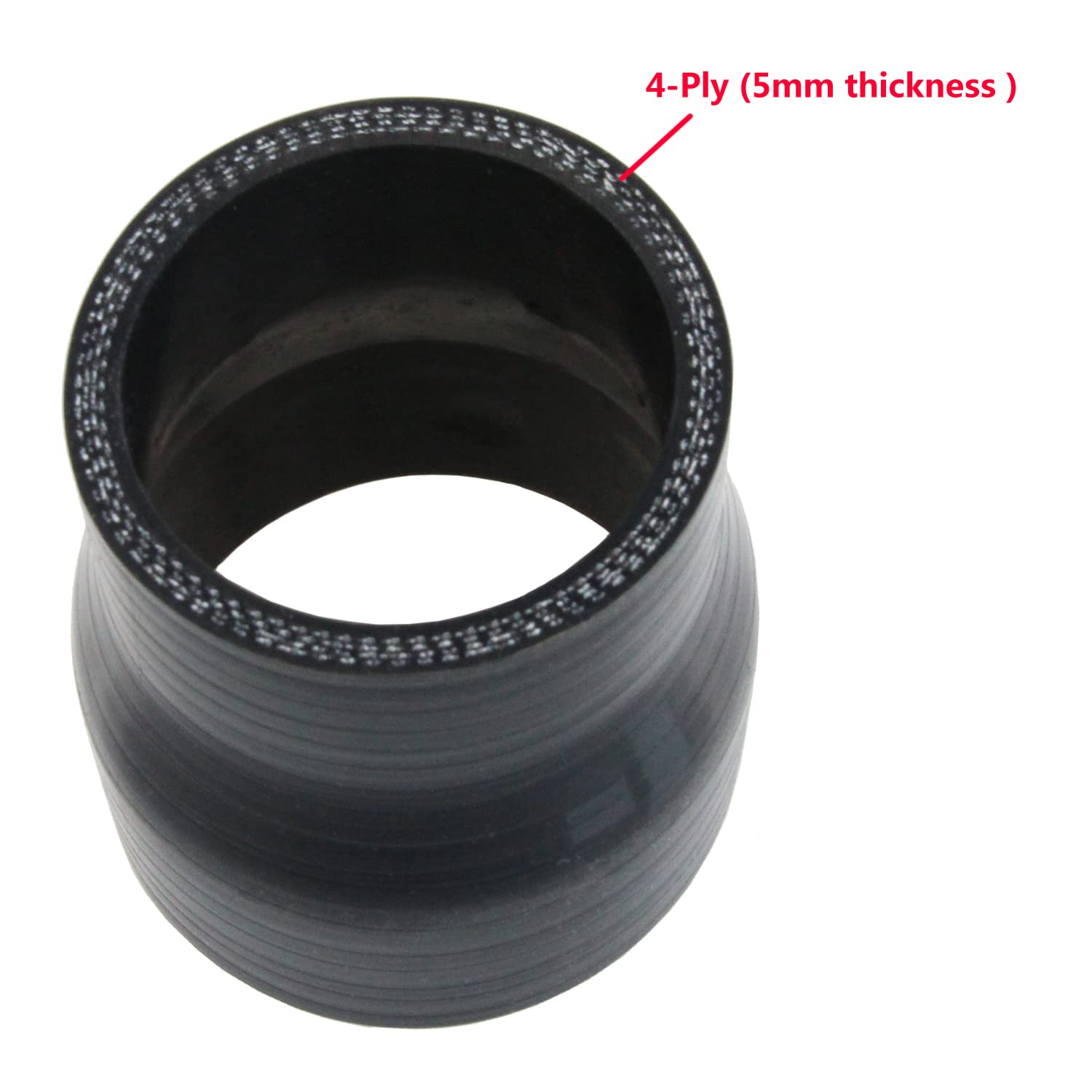 Ucreative 4-Ply Straight Coupler Silicone Hose ID 2.0 inch to 2.5 inch (51mm to 63mm)