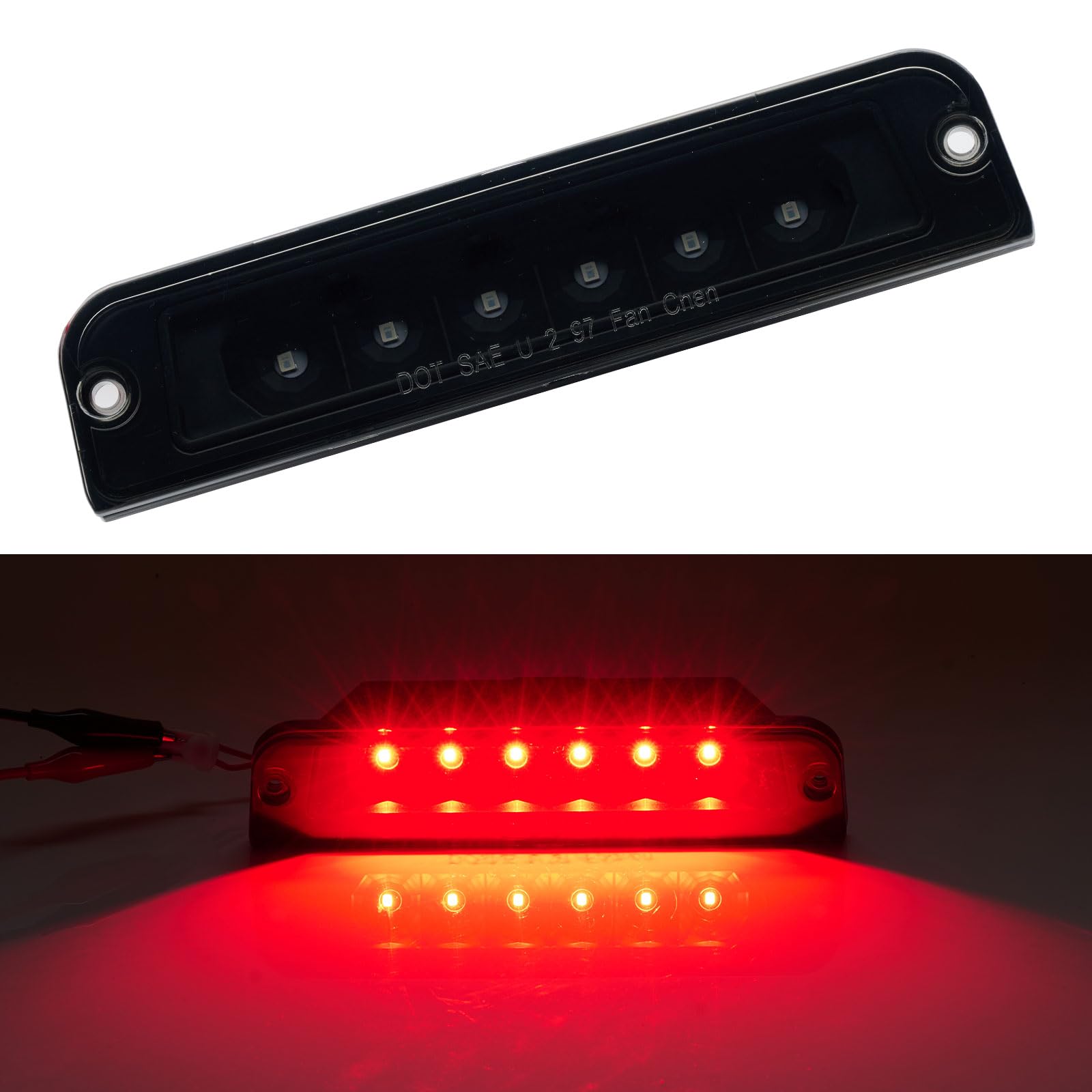 Cxdar Third 3Rd Brake Light Led For 1997-2006 Jeep Wrangler, High Mount Rear Brake Lights Assembly For 97-06 Wrangler Tj, Waterp