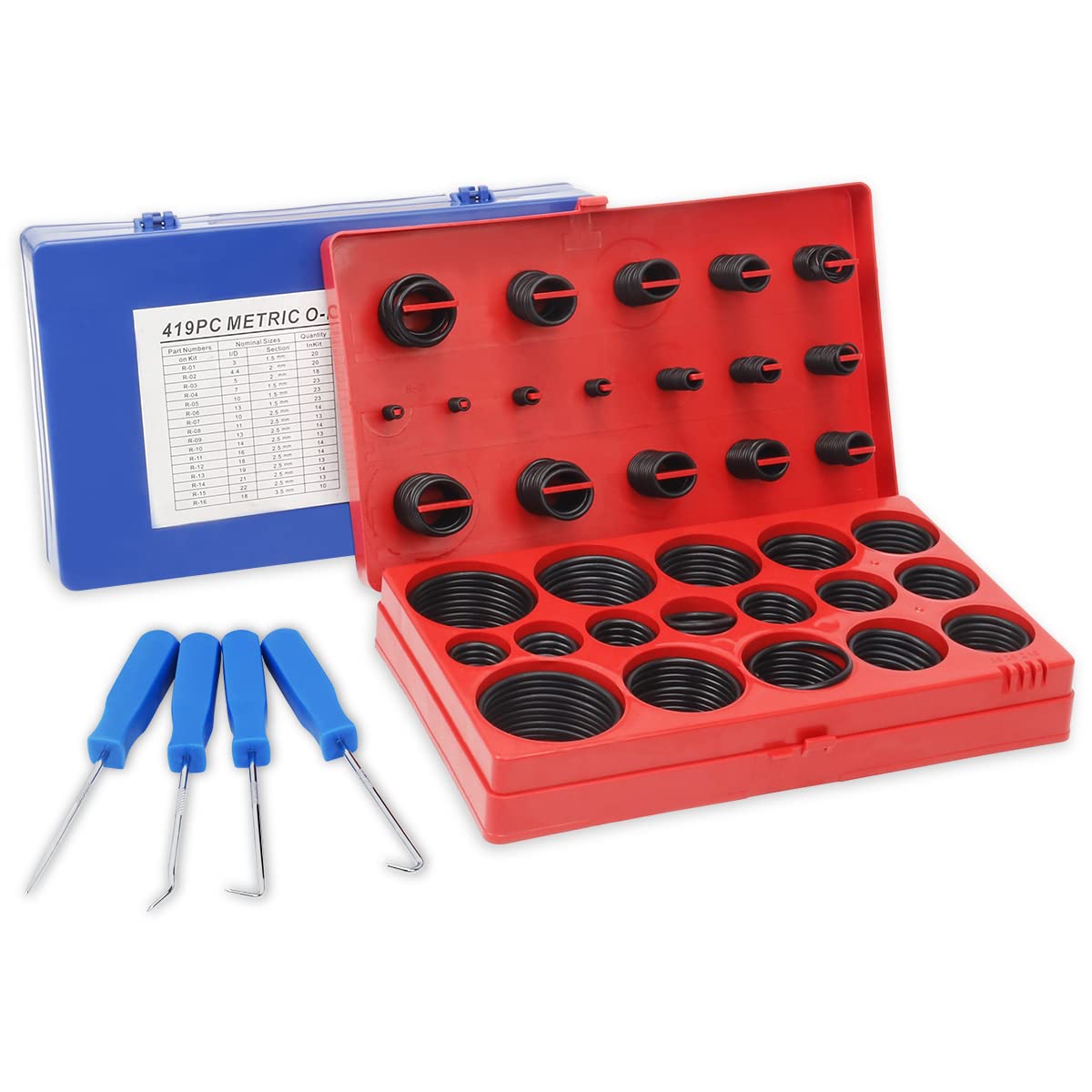 Boeray 826Pcs O Rings Assortment Kit In 32 Sizes With 4 Hooks, Metric O Rings Gaskets Kit For Automotive Faucet Plumbing Repair 